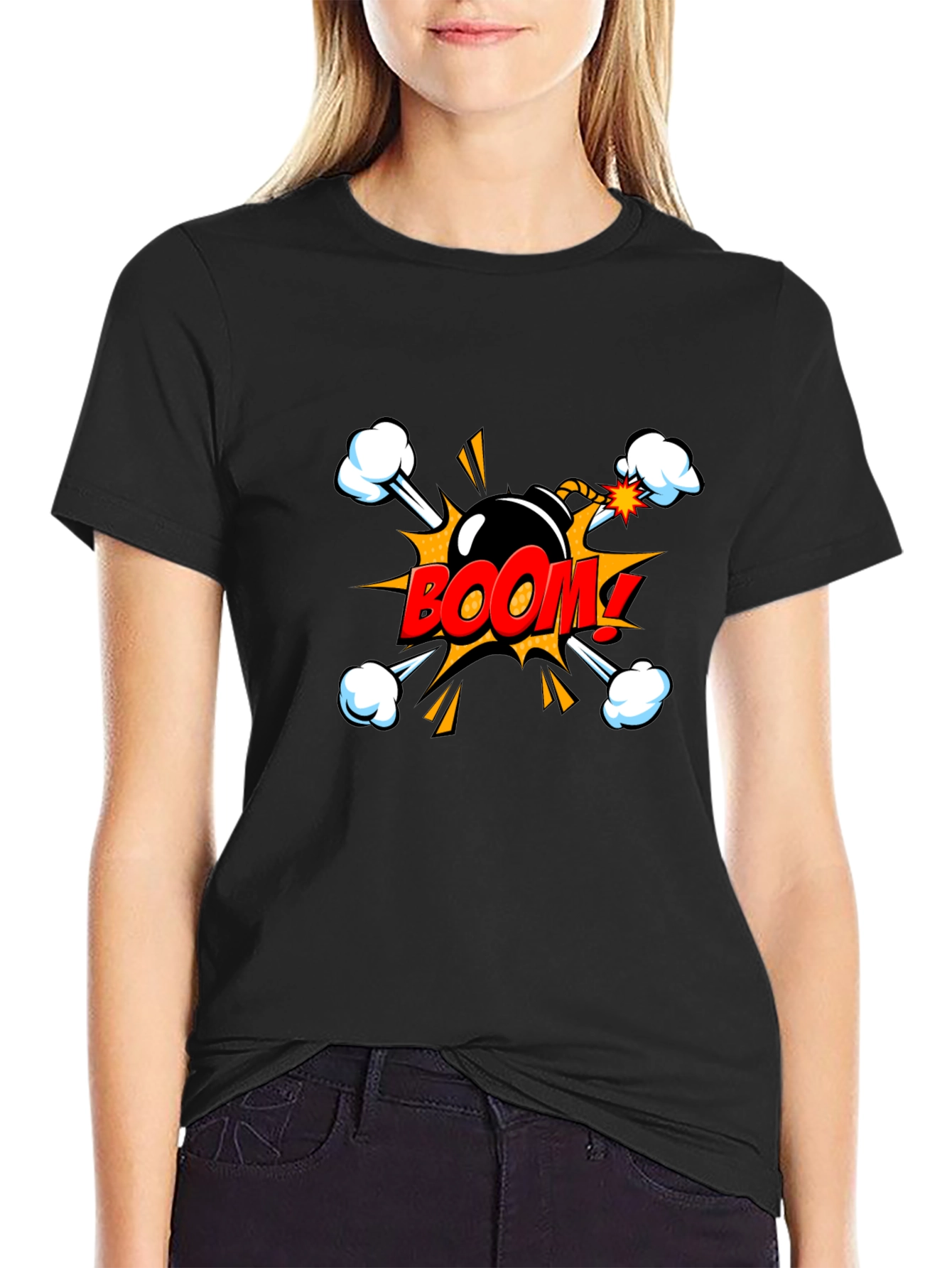 Black Boom Bomb Graphic T-Shirt - Explosive Fun! view 2