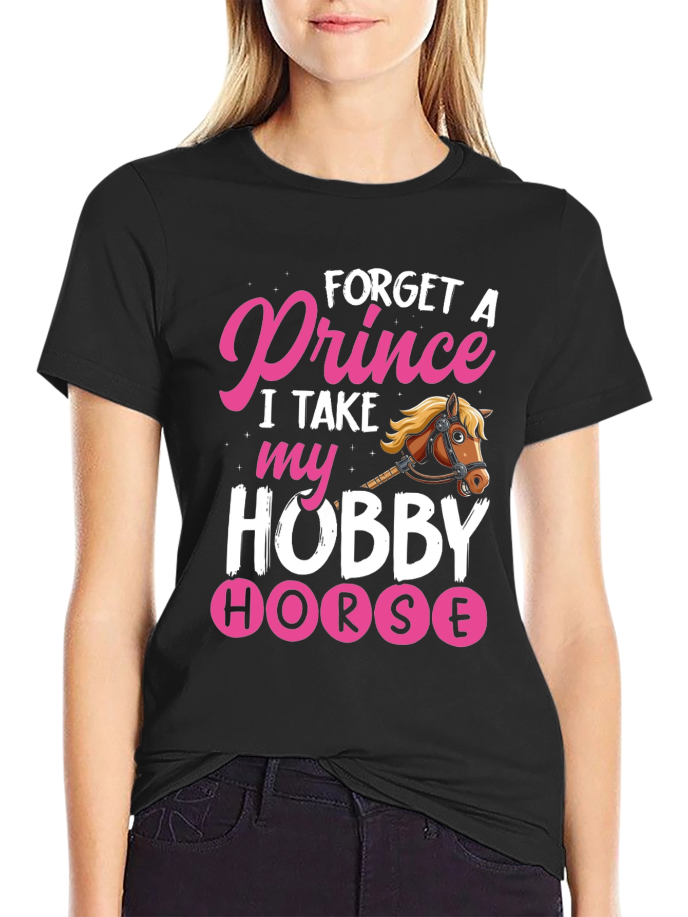 Black Forget Prince Hobby Horse Graphic Tee view 2