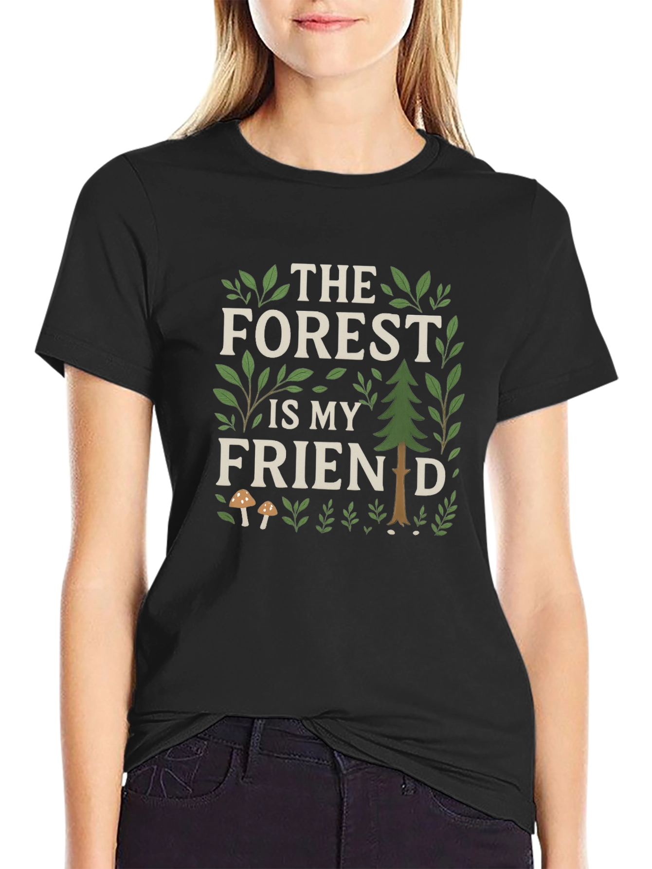 Black Forest Friend Graphic Tee - Nature Lover's Shirt view 2