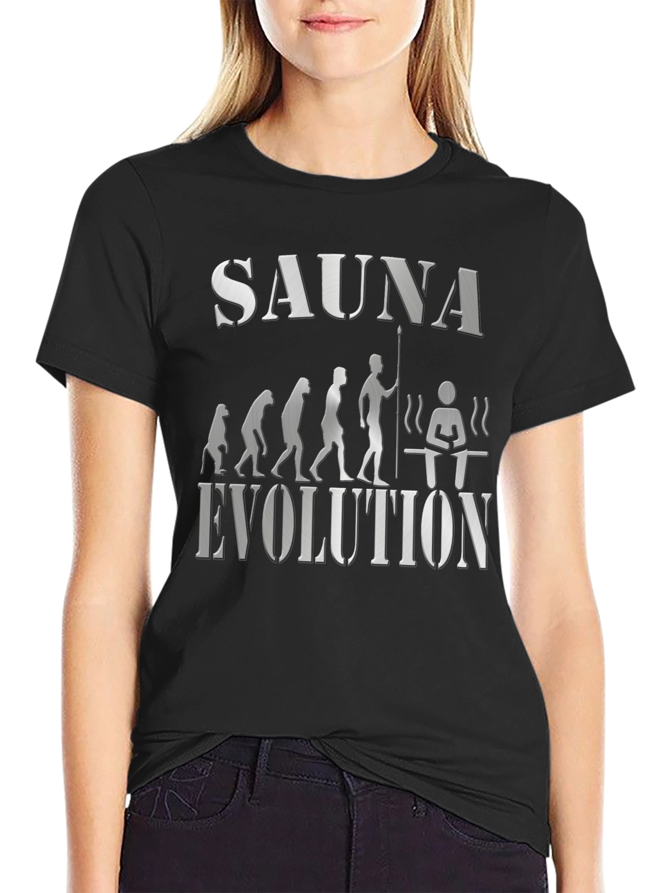 Black Sauna Evolution Graphic T-Shirt view 2