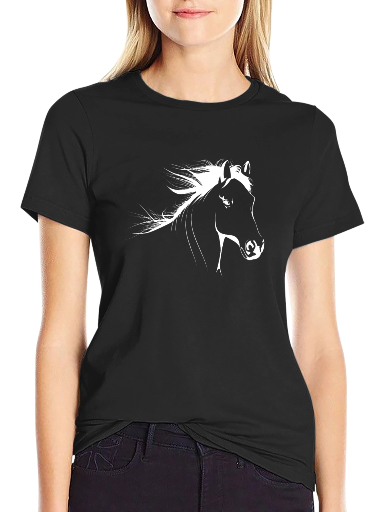 Black Black Horse Graphic Tee - Stylish Men's T-Shirt view 2