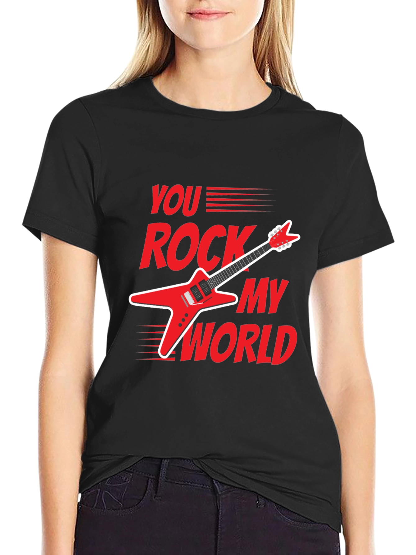 Black You Rock My World Graphic Tee view 2