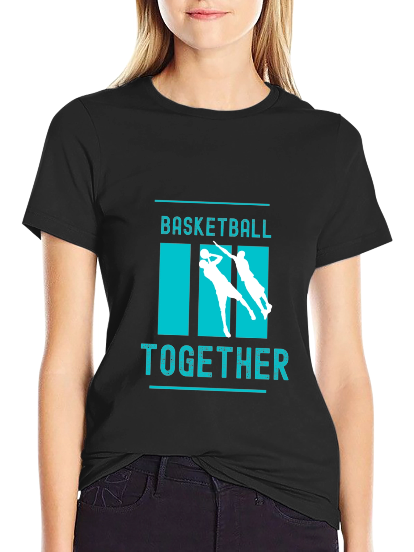 Black Basketball Together Graphic Tee view 2