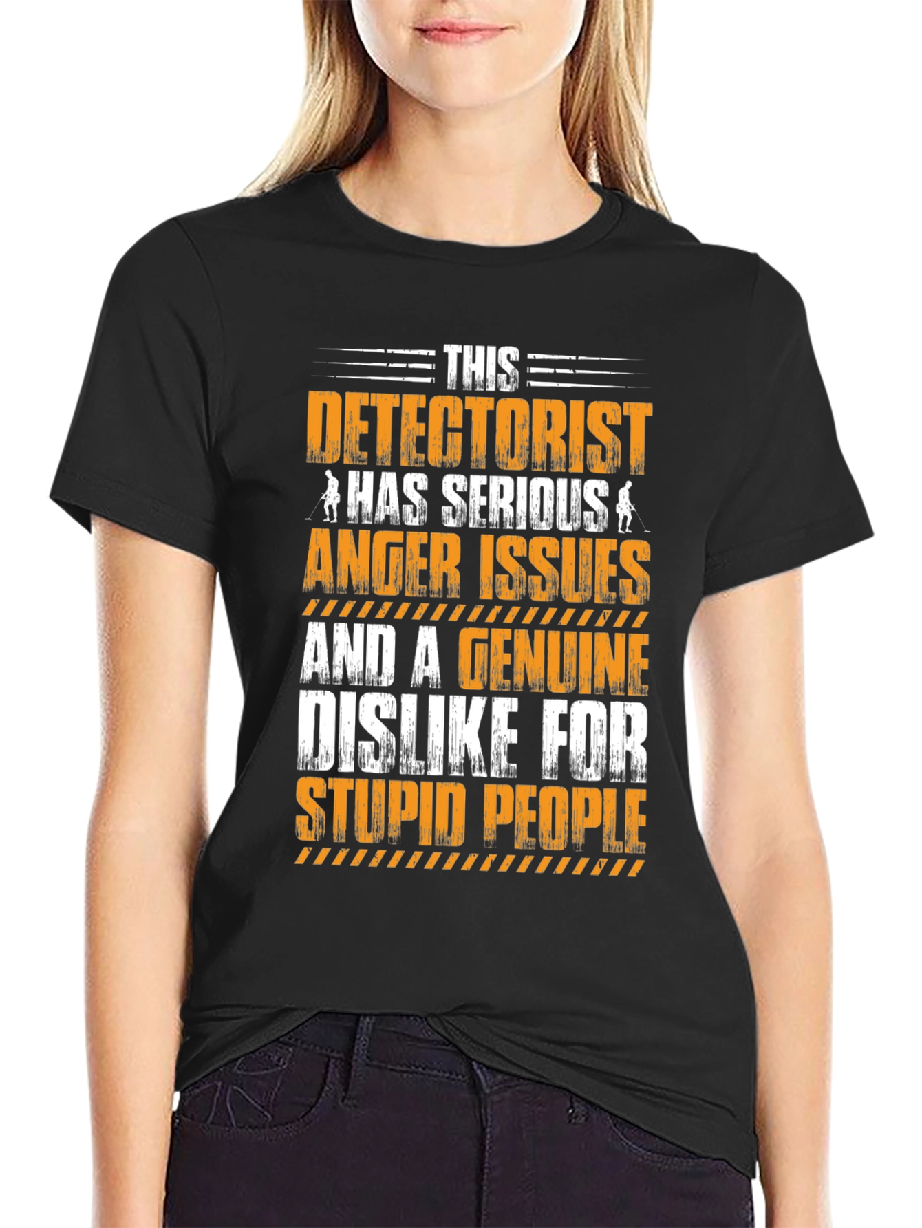 Black Detectorist Serious Anger Issues Graphic Tee view 2