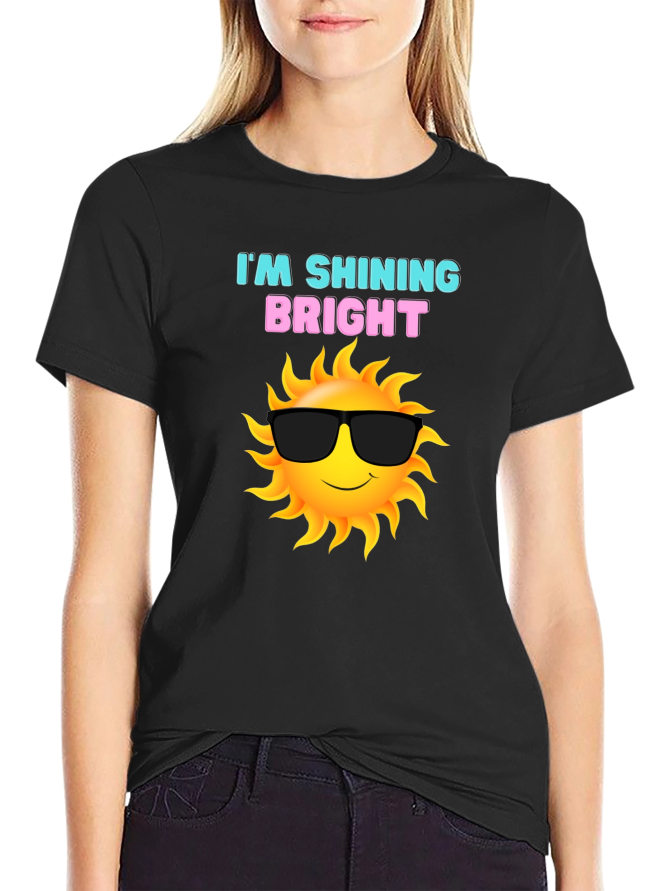 Black Shining Bright Sun Graphic Tee - Black view 2