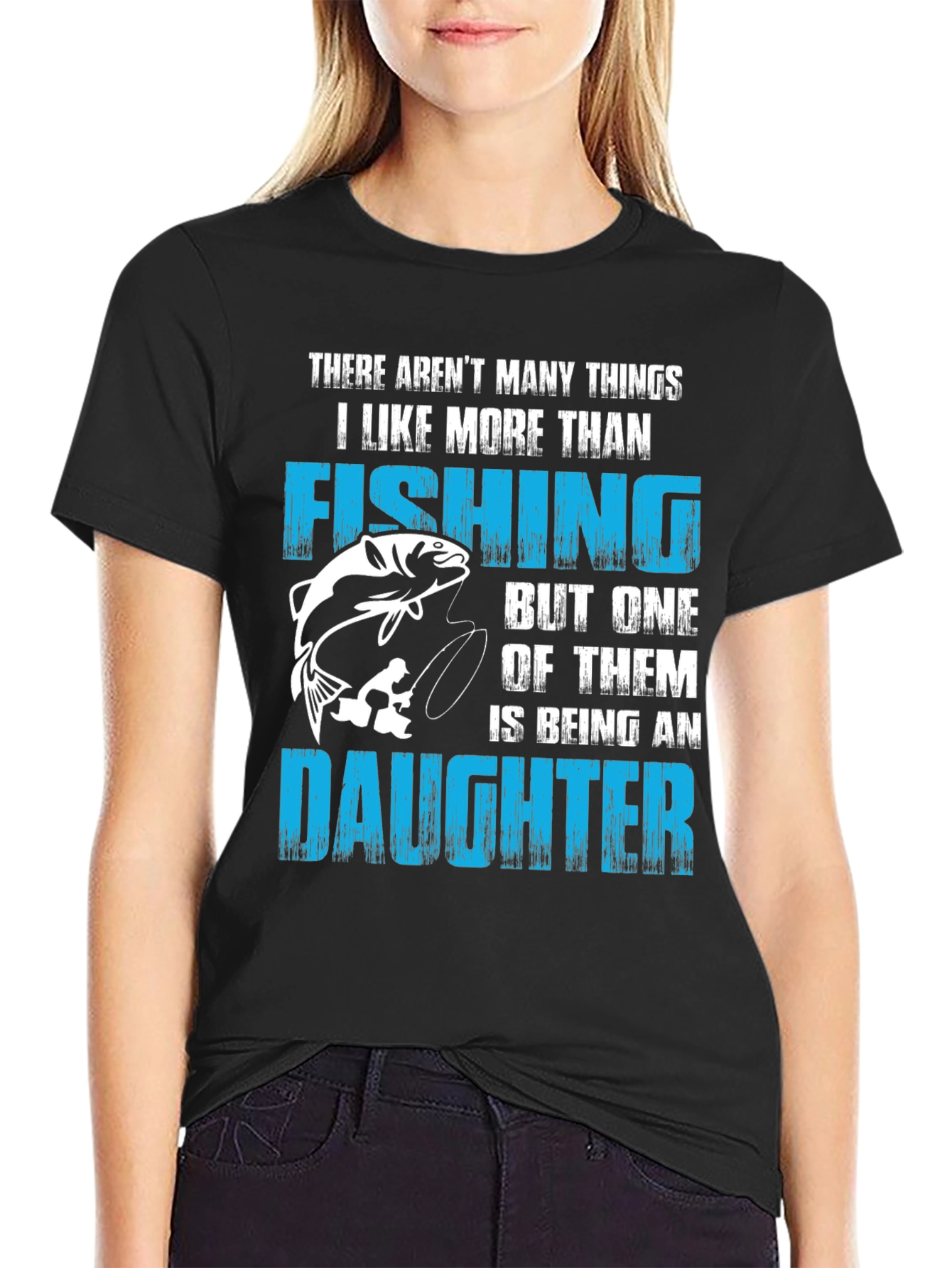 Black Fishing & Daughter Graphic T-Shirt - Mens Black view 2