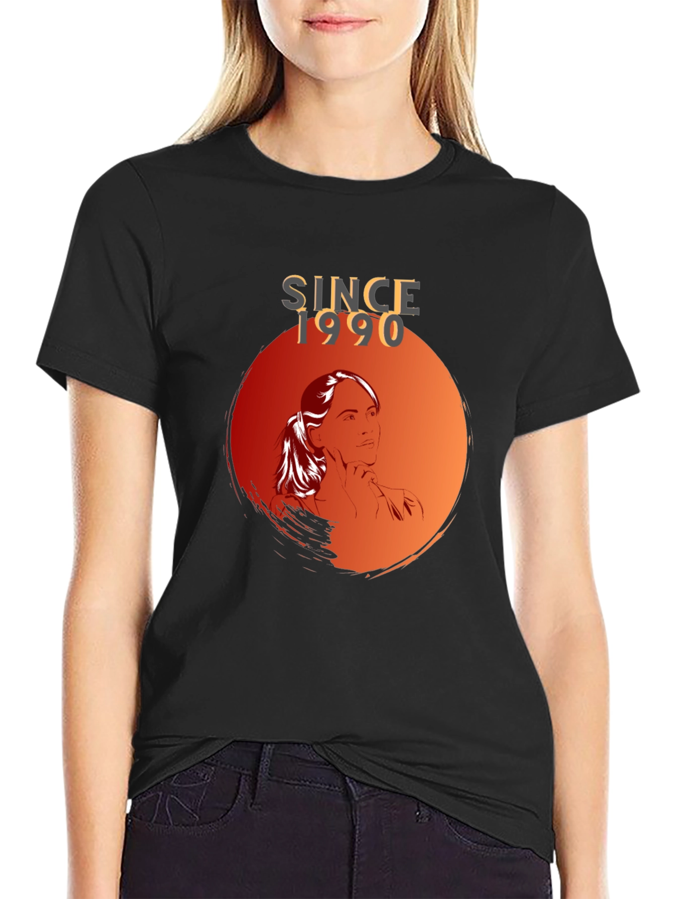 Black Since 1990 Graphic Tee - Stylish Black T-Shirt view 2
