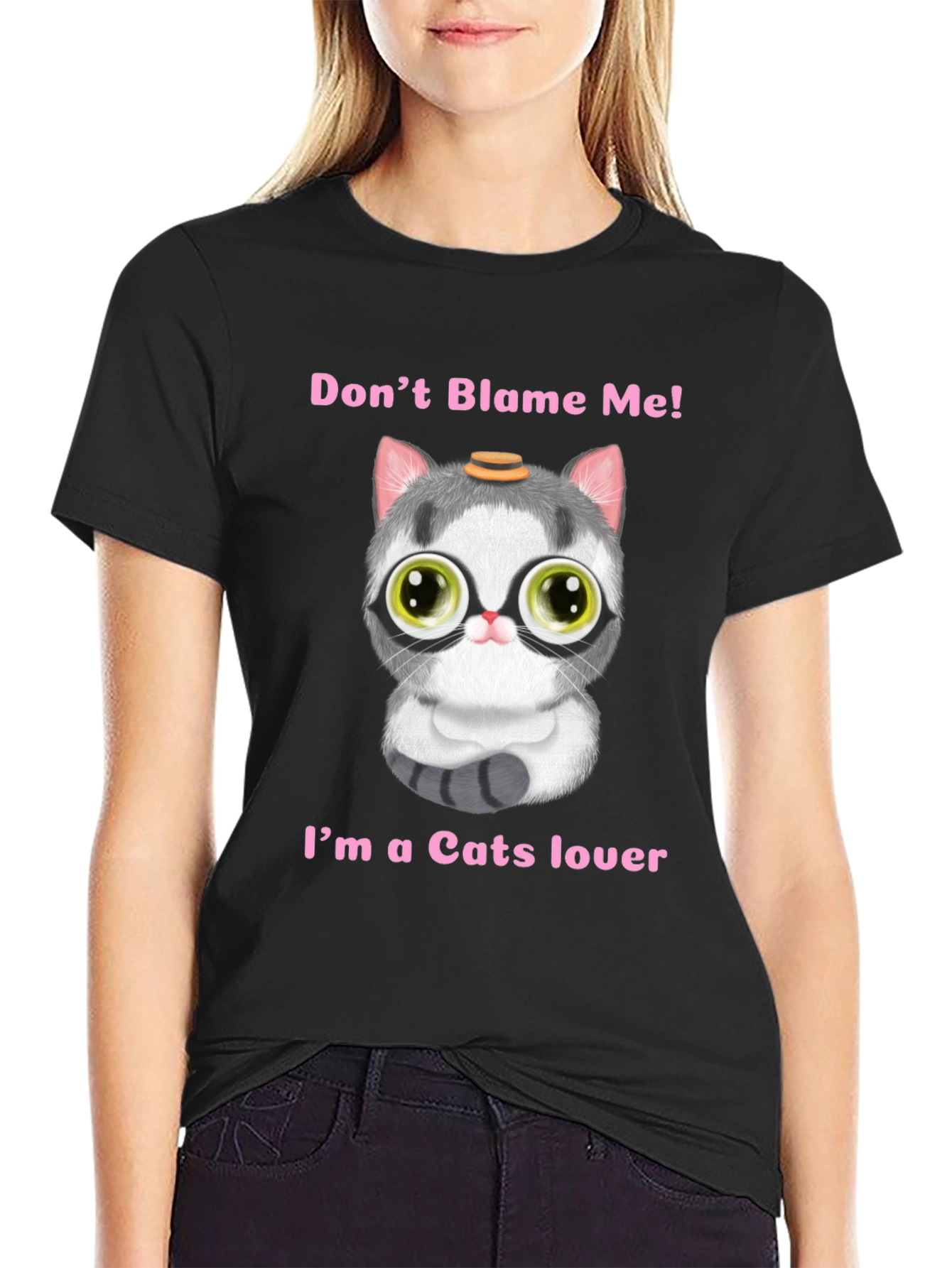 Black Don't Blame Me, I'm A Cats Lover T-Shirt view 2