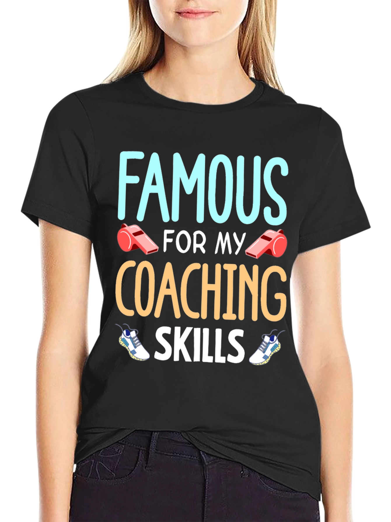 Black Famous Coaching Skills Graphic T-Shirt view 2