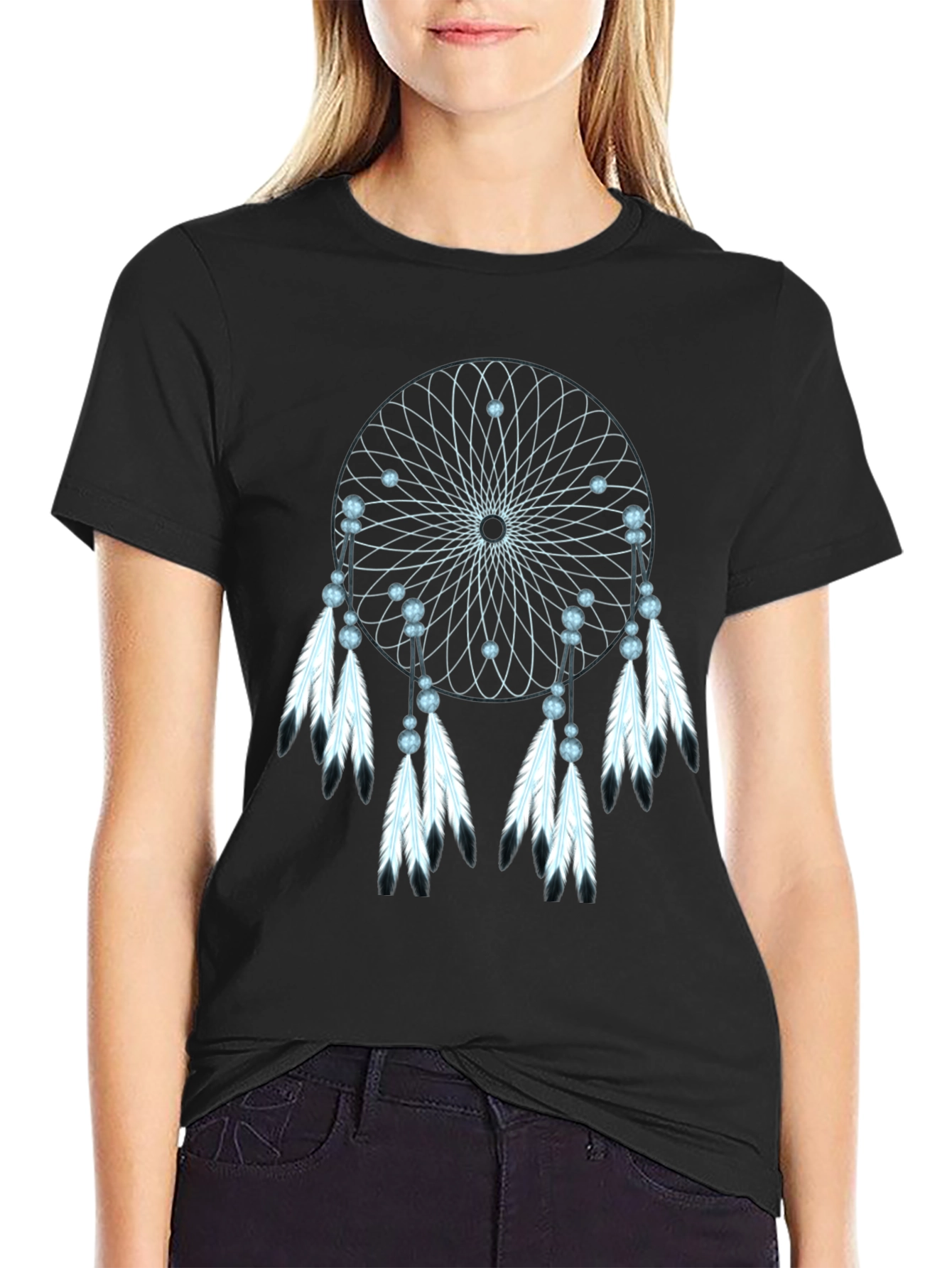 Black Dreamcatcher Graphic Tee - Boho Style view 2