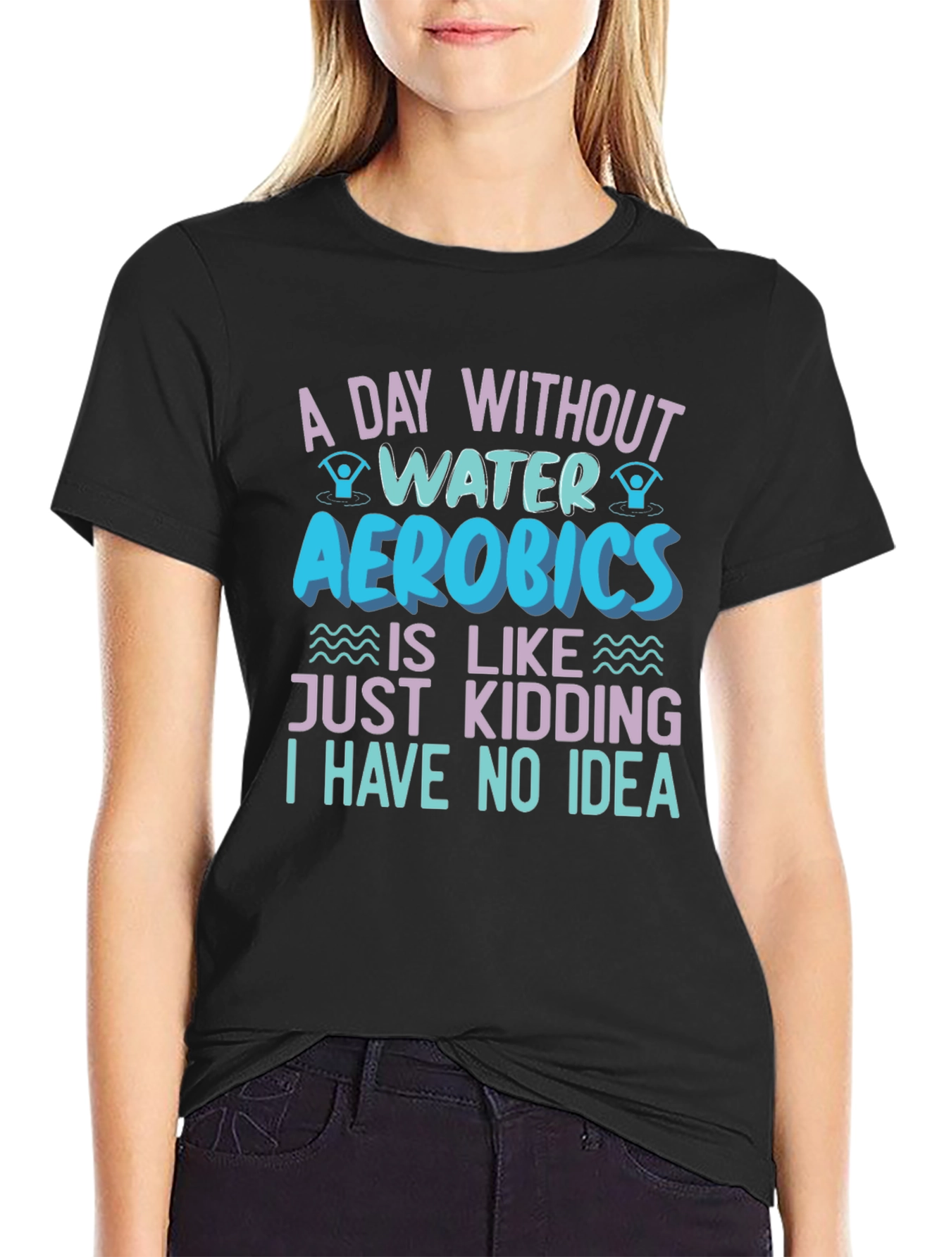 Black Water Aerobics Graphic T-Shirt - Funny Workout Tee view 2