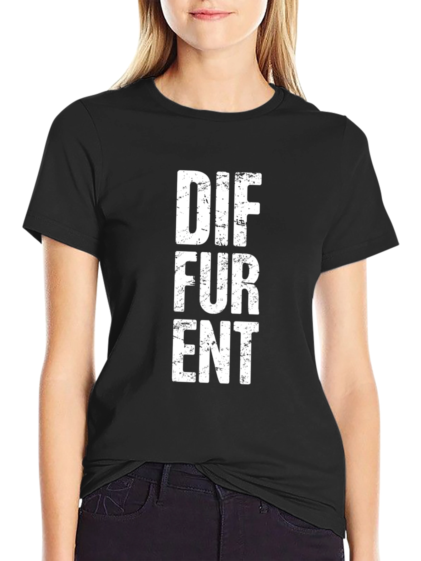 Black DIF FUR ENT Men's Black Graphic Tee view 2