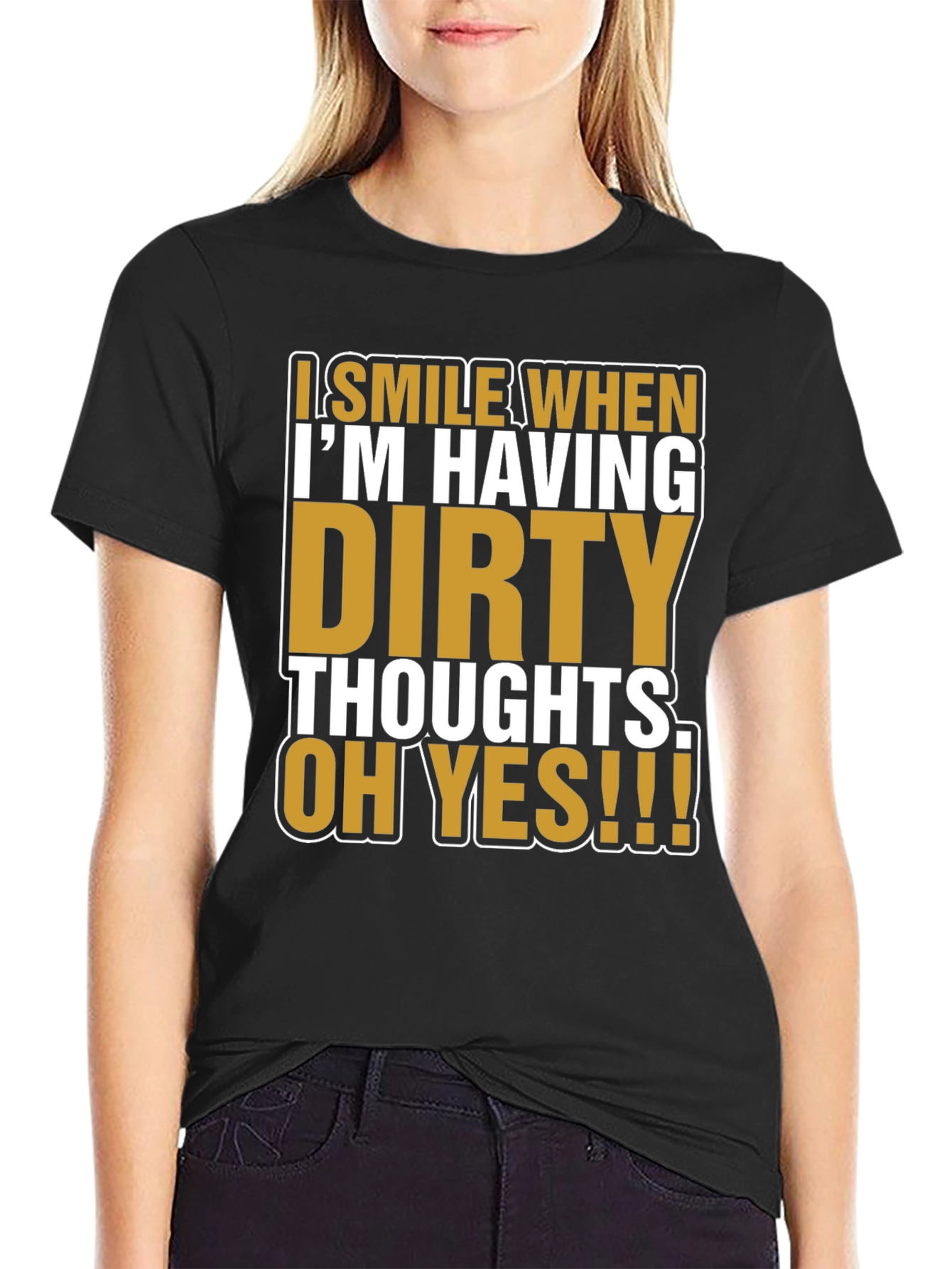 Black Dirty Thoughts T-Shirt - Funny Adult Humor Tee view 2