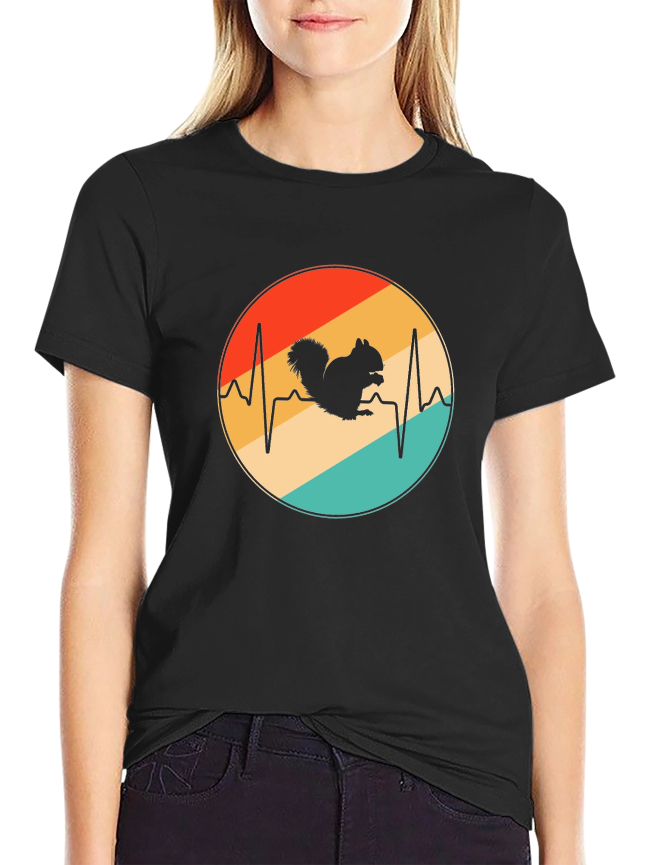 Black Squirrel Heartbeat T-Shirt view 2