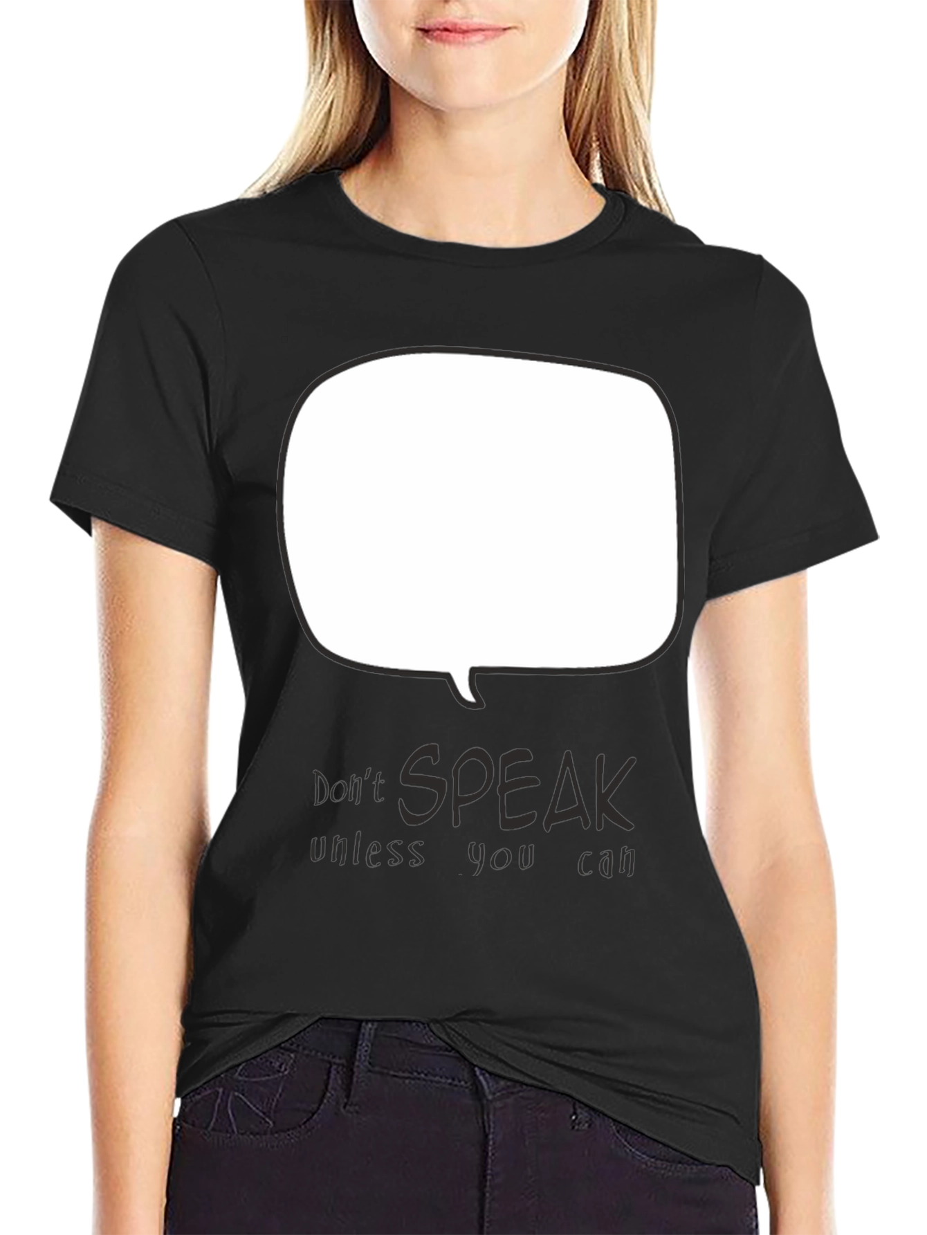 Black Don't Speak Graphic Tee - Black view 2