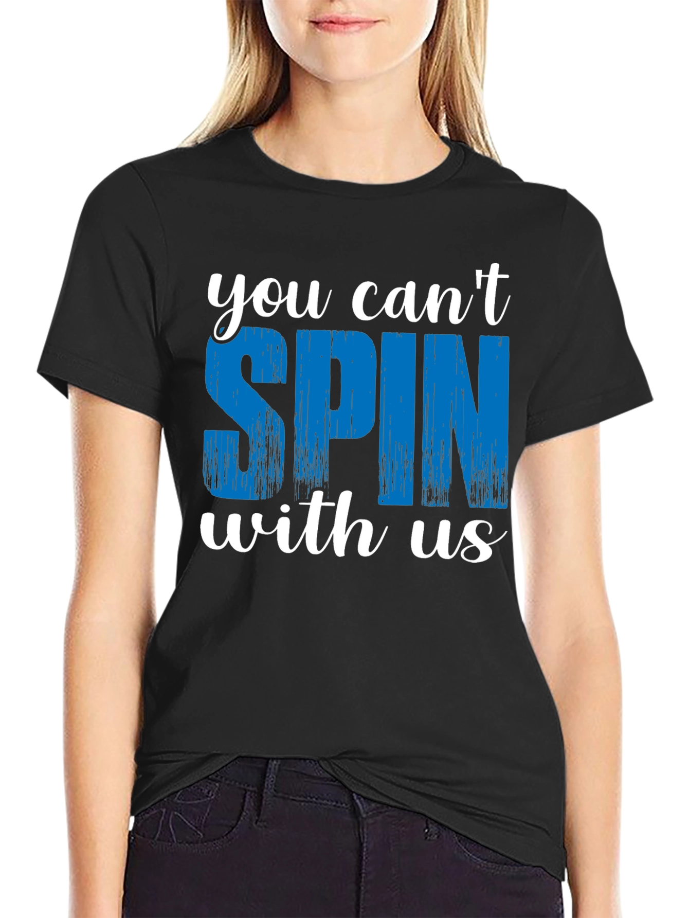 Black You Can't Spin With Us Graphic Tee view 2