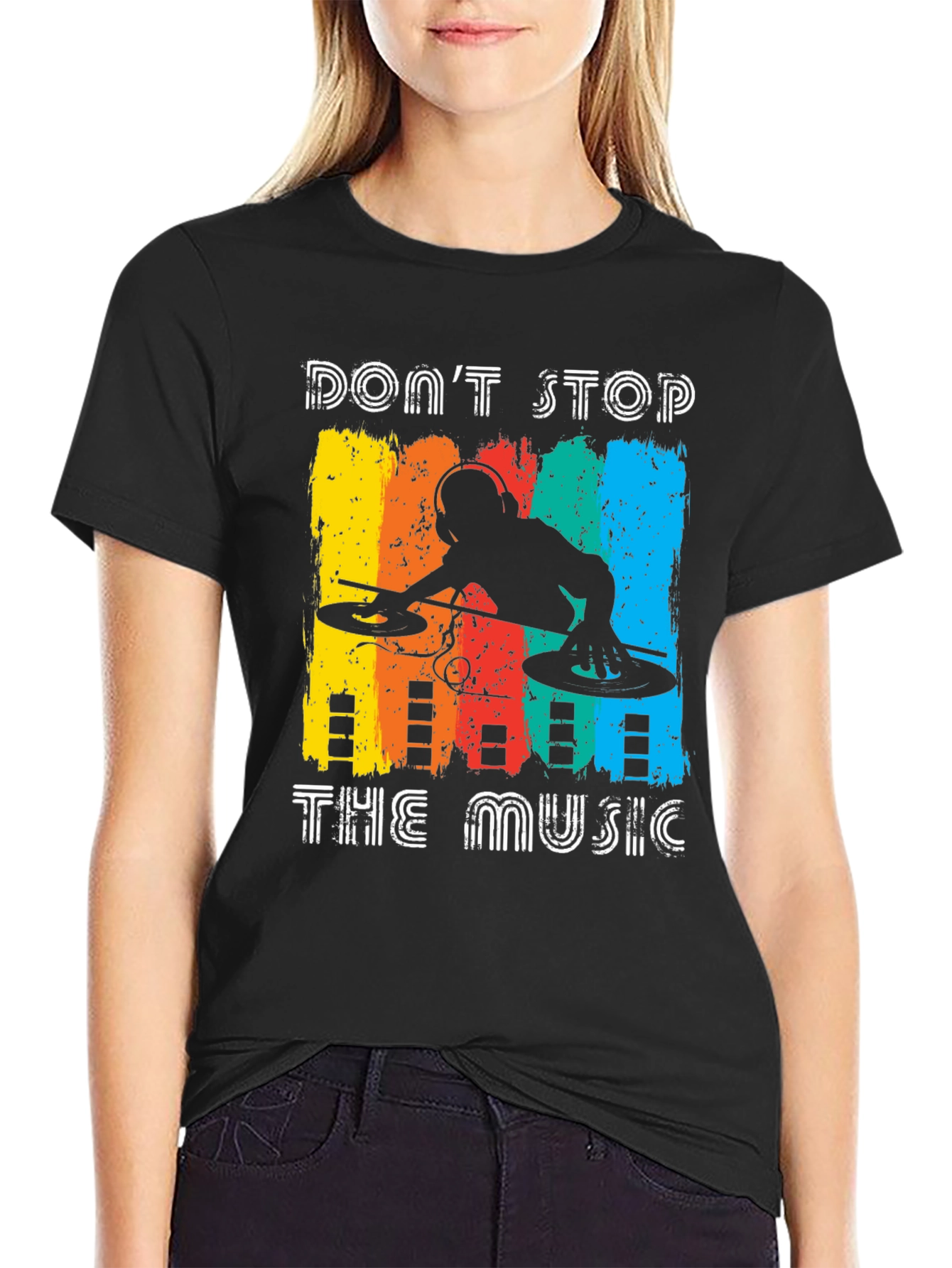 Black Don't Stop The Music Graphic Tee view 2