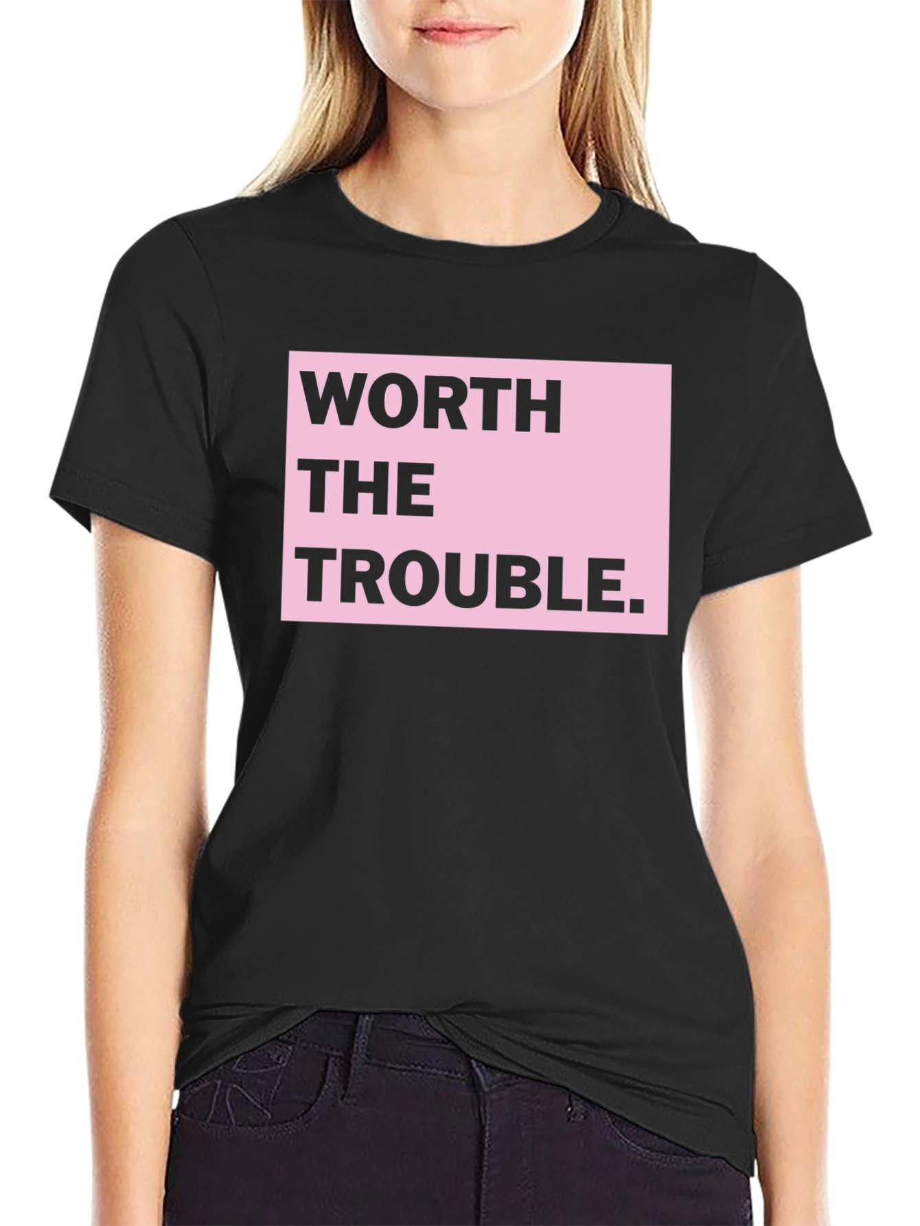 Black Worth the Trouble Graphic T-Shirt view 2
