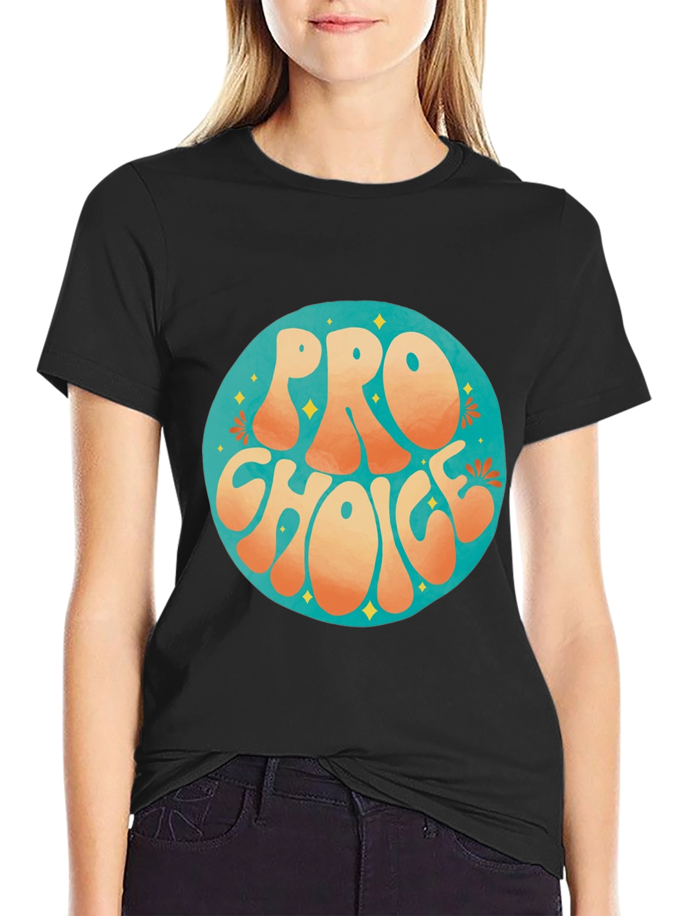 Pro Choice Retro Graphic Tee - Black Cotton T-Shirt - 2