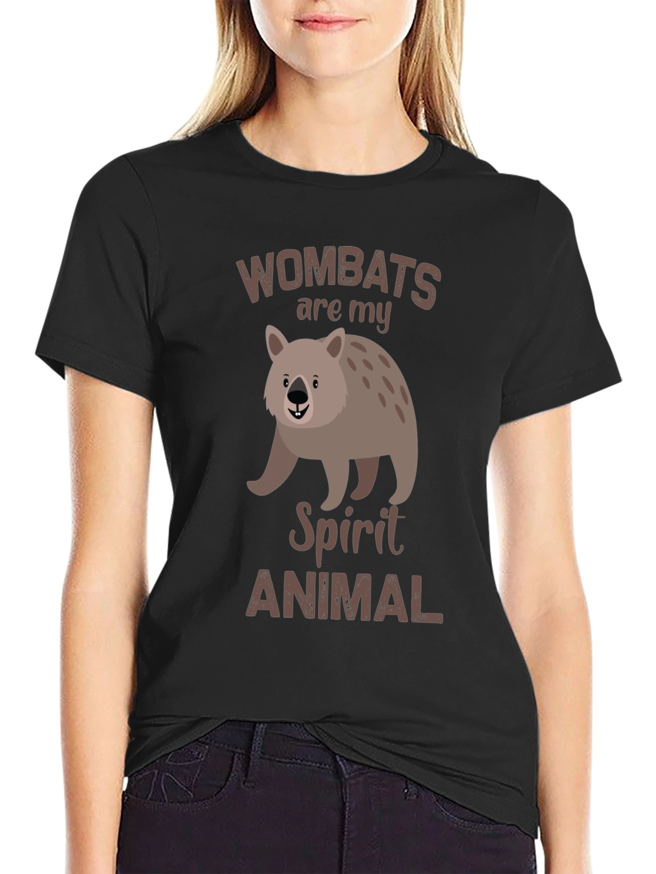 Black Wombats Are My Spirit Animal T-Shirt view 2