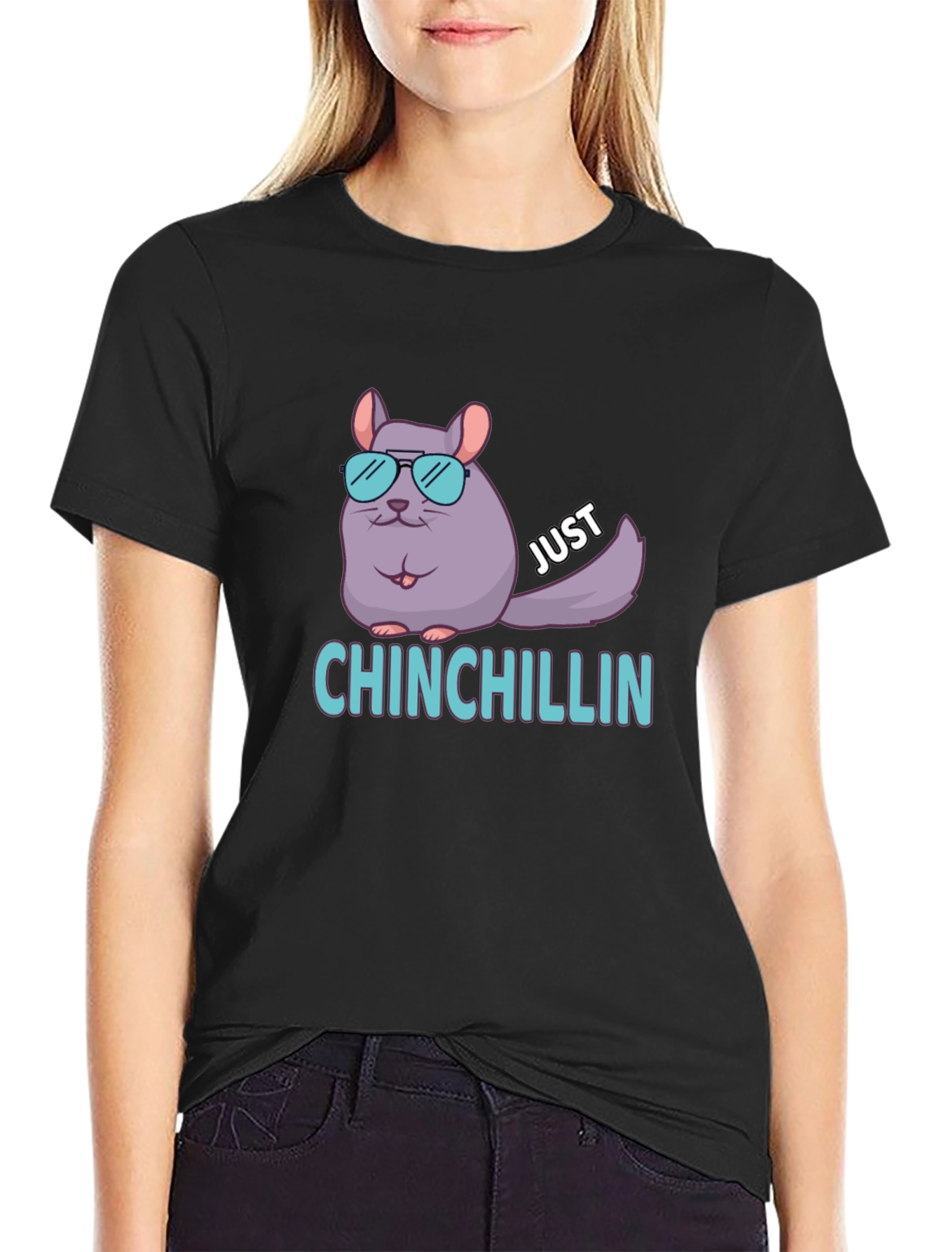 Black Cool Chinchilla Chill Out T-Shirt - Black view 2