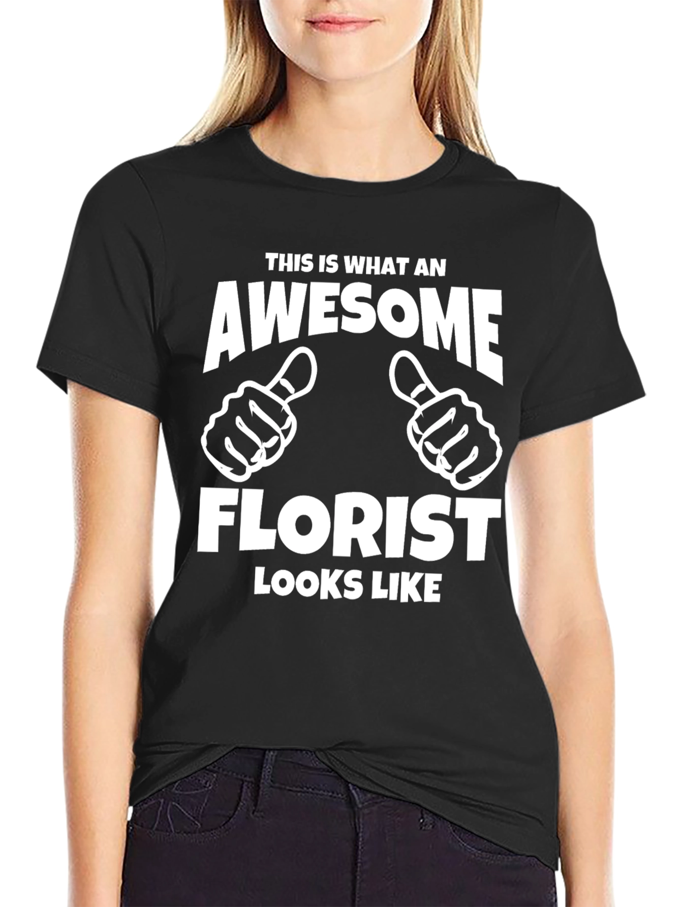 Black Awesome Florist T-Shirt - Gift for Florists view 2