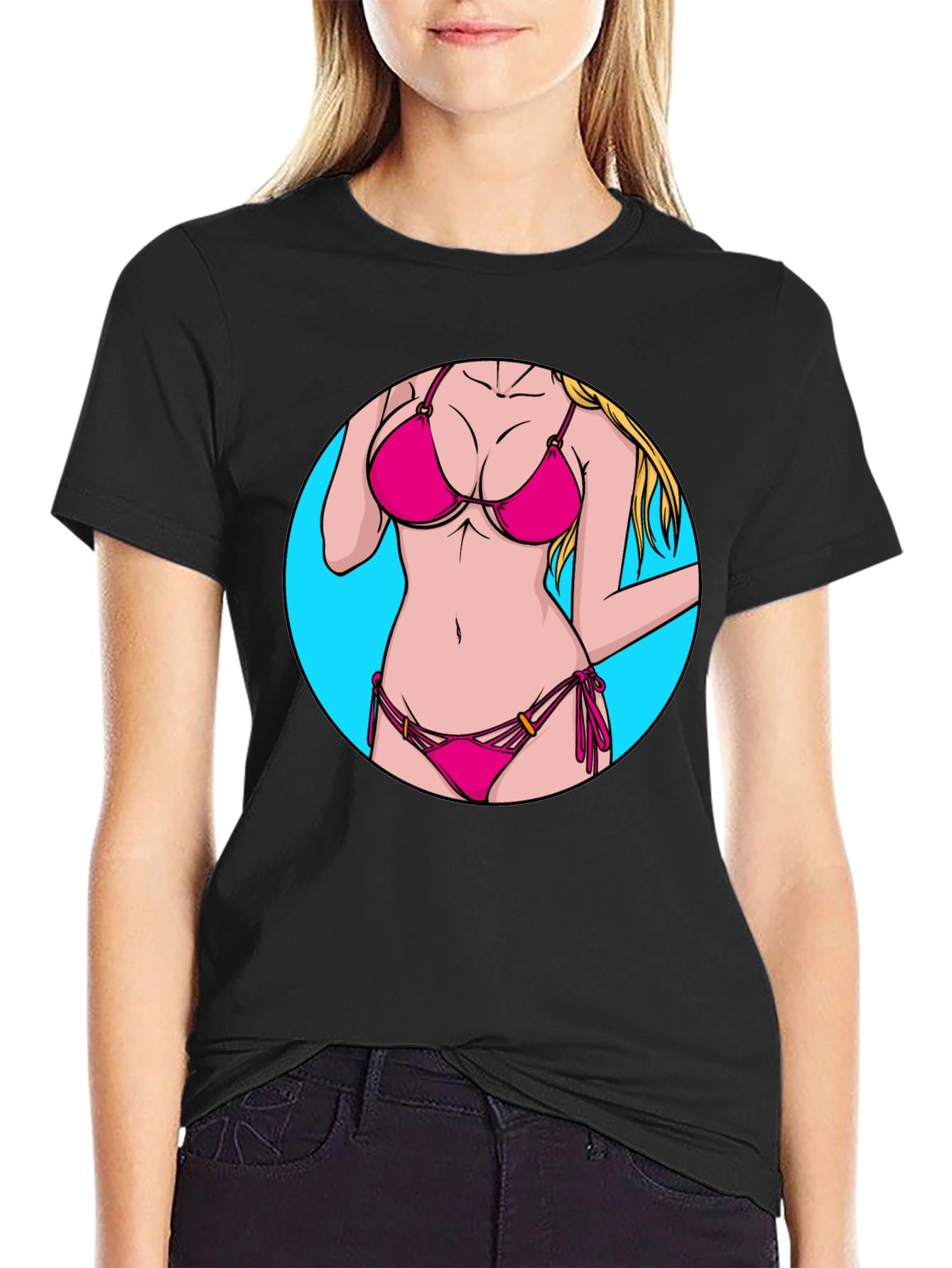 Black Bikini Graphic Tee - Summer Ready Style! view 2