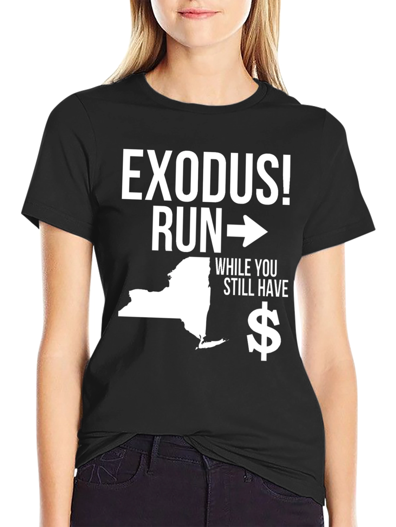 Black Exodus! Run - New York State Graphic T-Shirt view 2