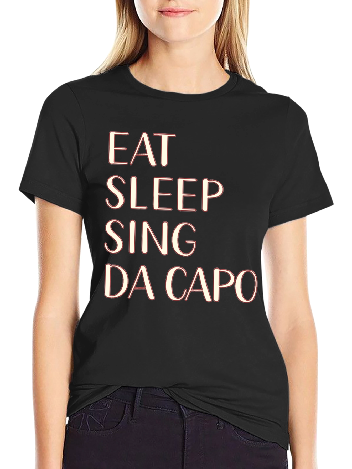 Black Eat Sleep Sing Da Capo Black T-Shirt view 2