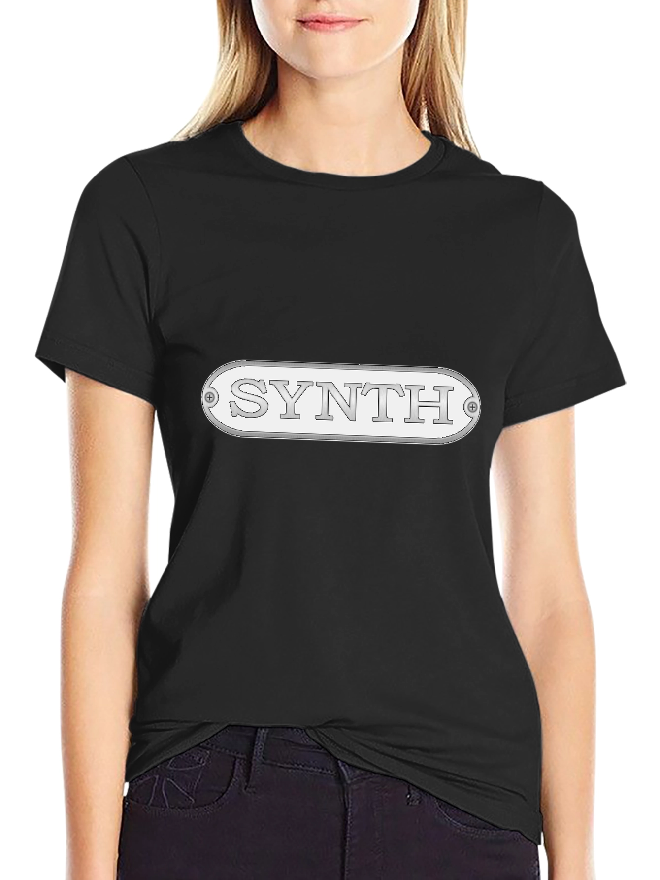 Black Synth Music T-Shirt - Stylish & Unique Design view 2