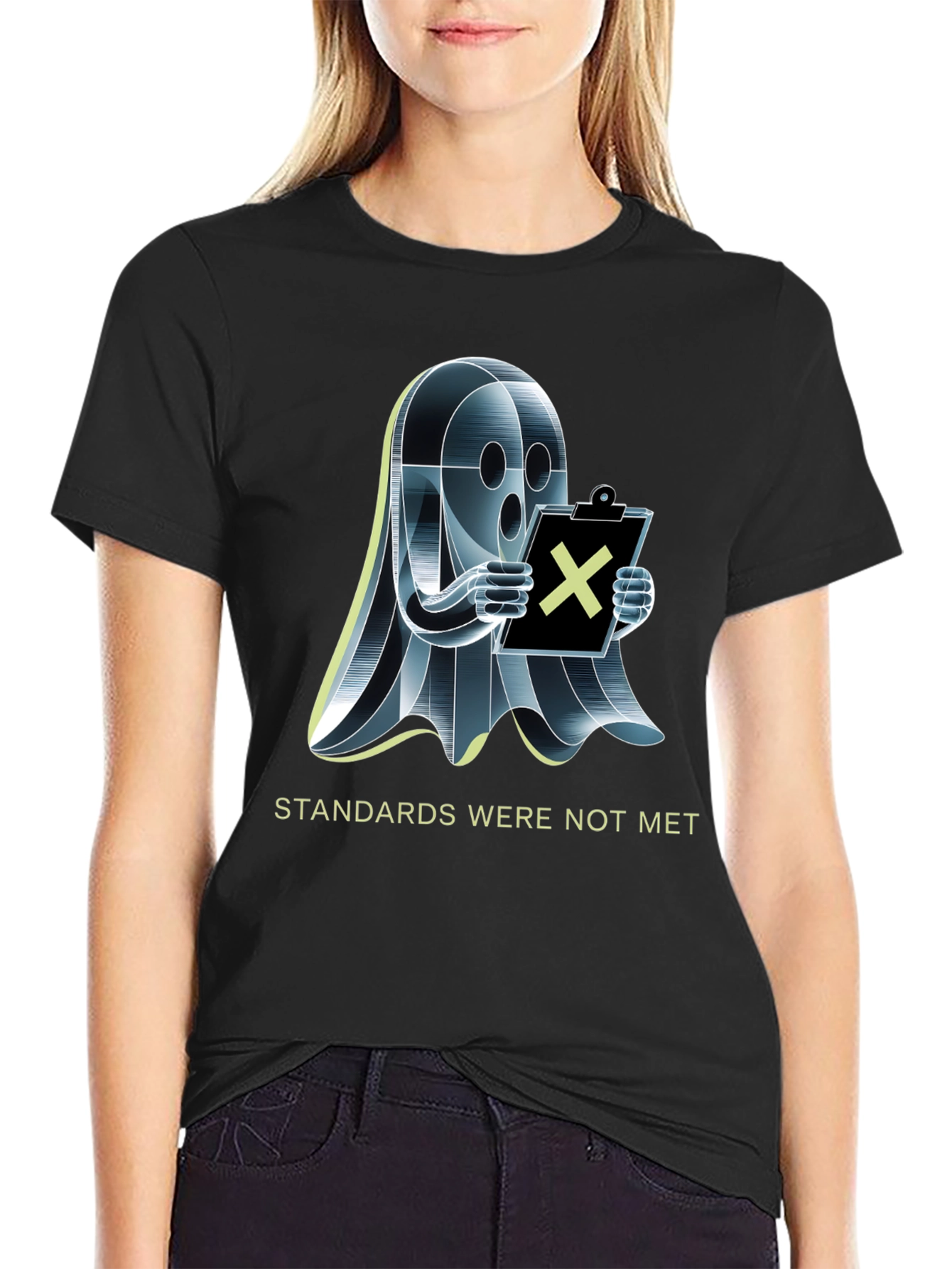 Black Standards Not Met Ghost T-Shirt view 2