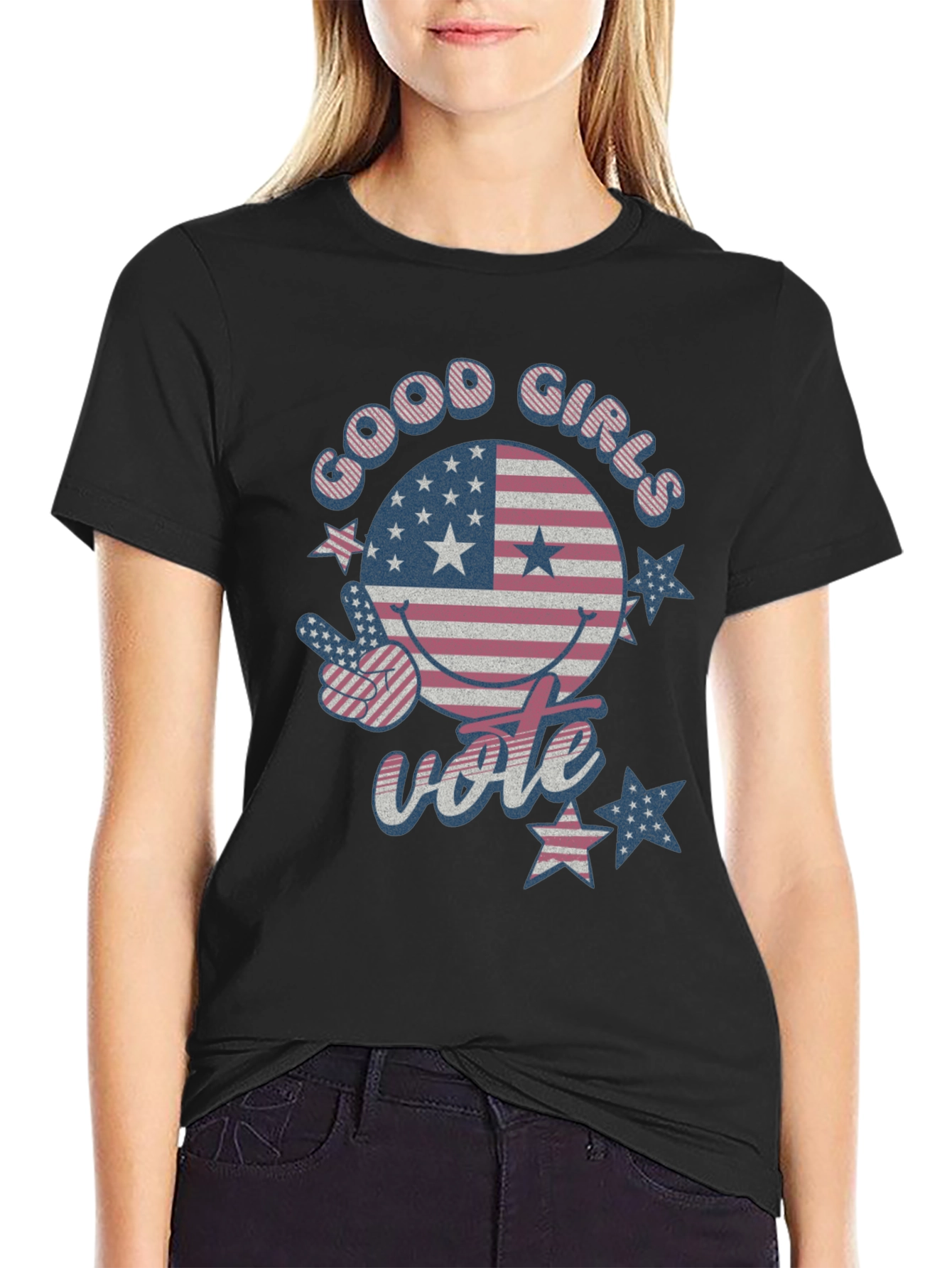 Good Girls Vote American Flag T-Shirt - 2
