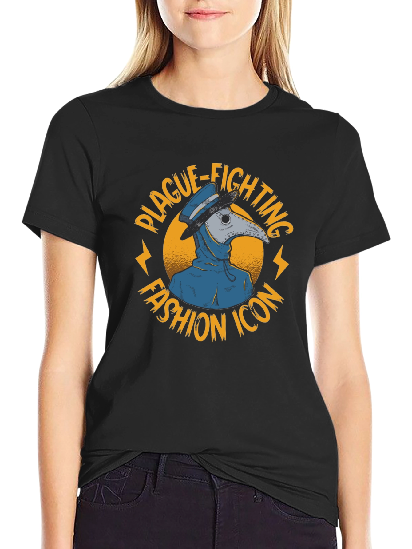 Black Plague Doctor Fashion Icon T-Shirt view 2