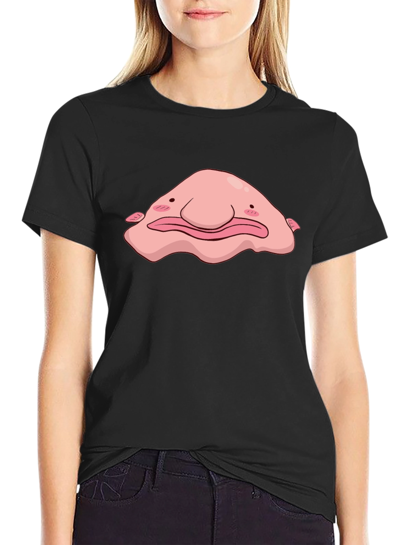 Black Blobfish T-Shirt - Funny Graphic Tee view 2