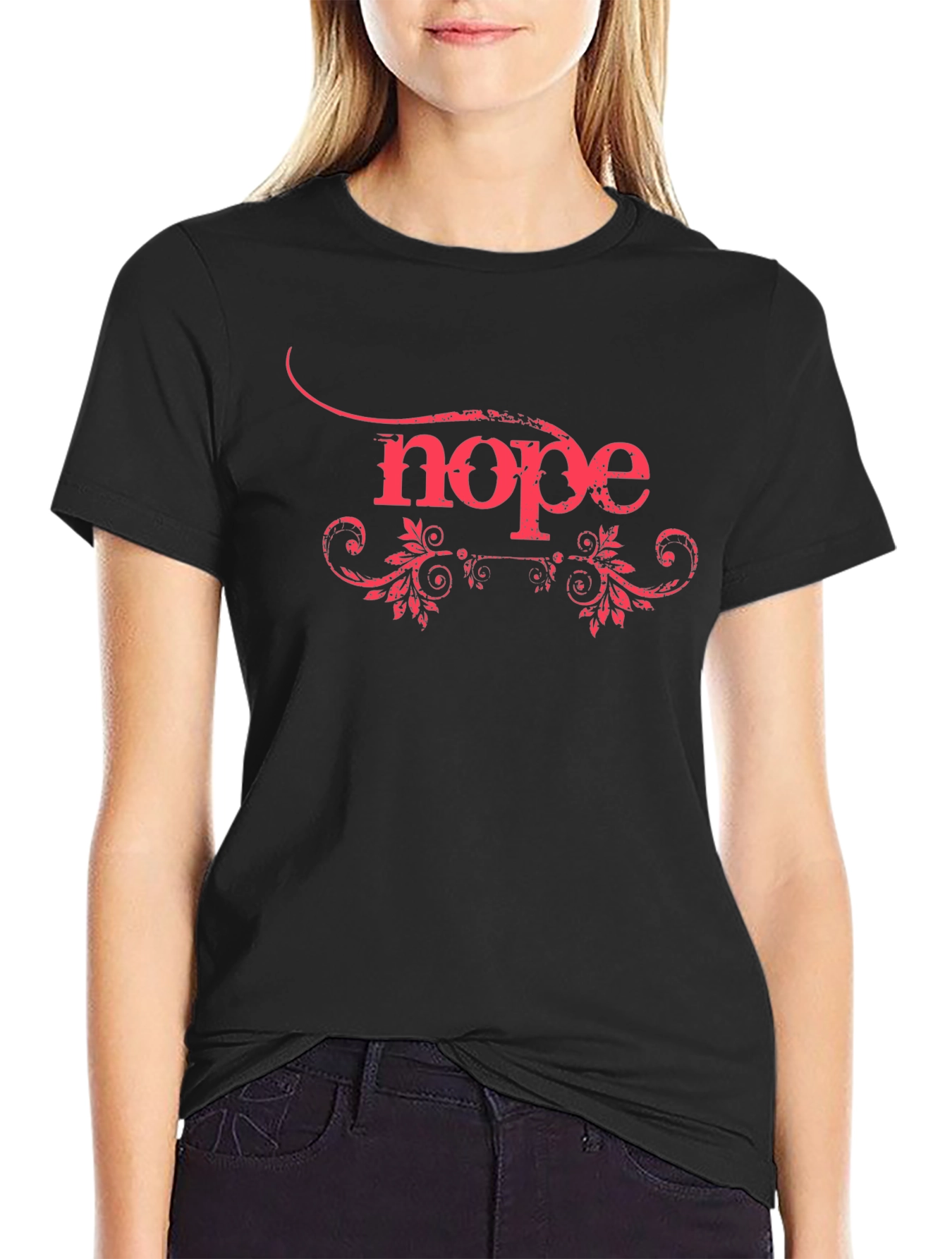 Black Nope Graphic T-Shirt - Casual Style view 2