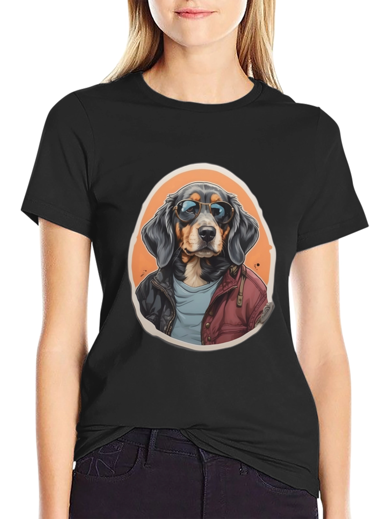 Black Cool Dog Graphic Tee - Black view 2