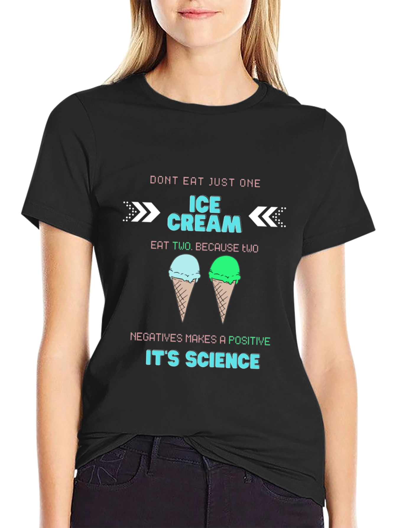Black Ice Cream Science T-Shirt view 2