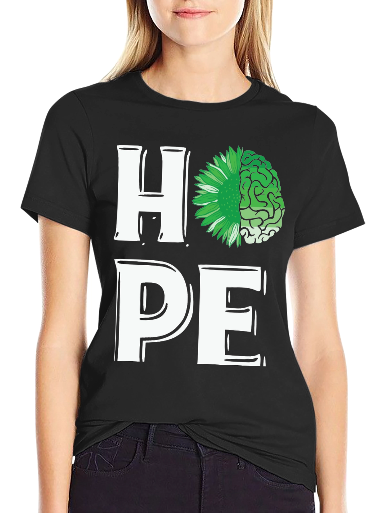 Black Hope Mental Health Awareness T-Shirt view 2