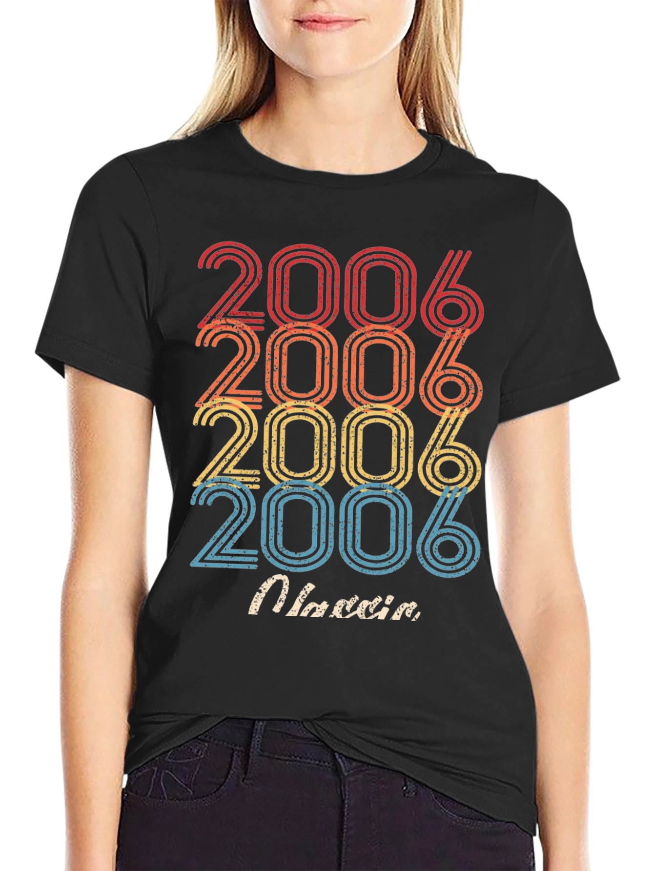 Black Retro 2006 Birthday T-Shirt view 2