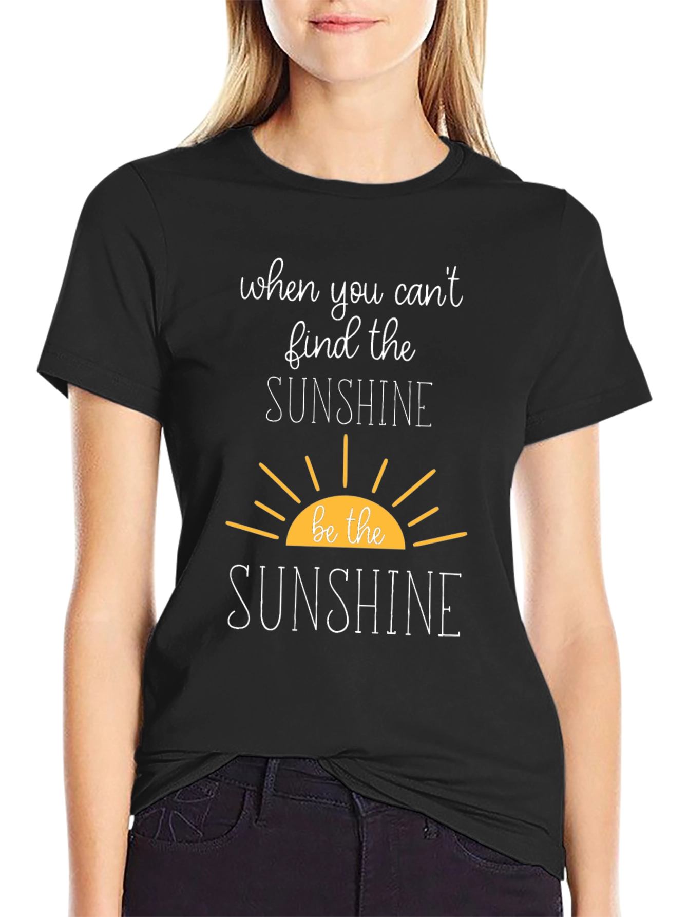 Black Be The Sunshine Graphic Tee - Inspirational T-Shirt view 2