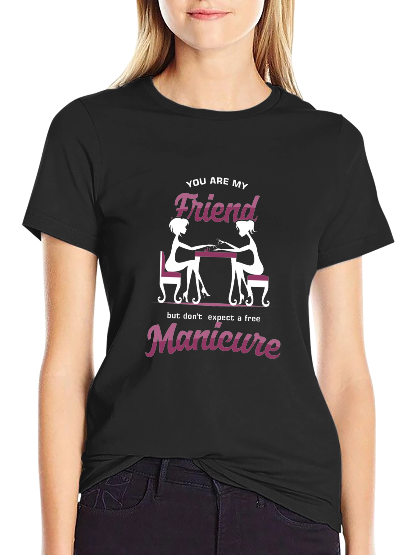 Black Friend Manicure Graphic Tee - Unisex T-Shirt view 2