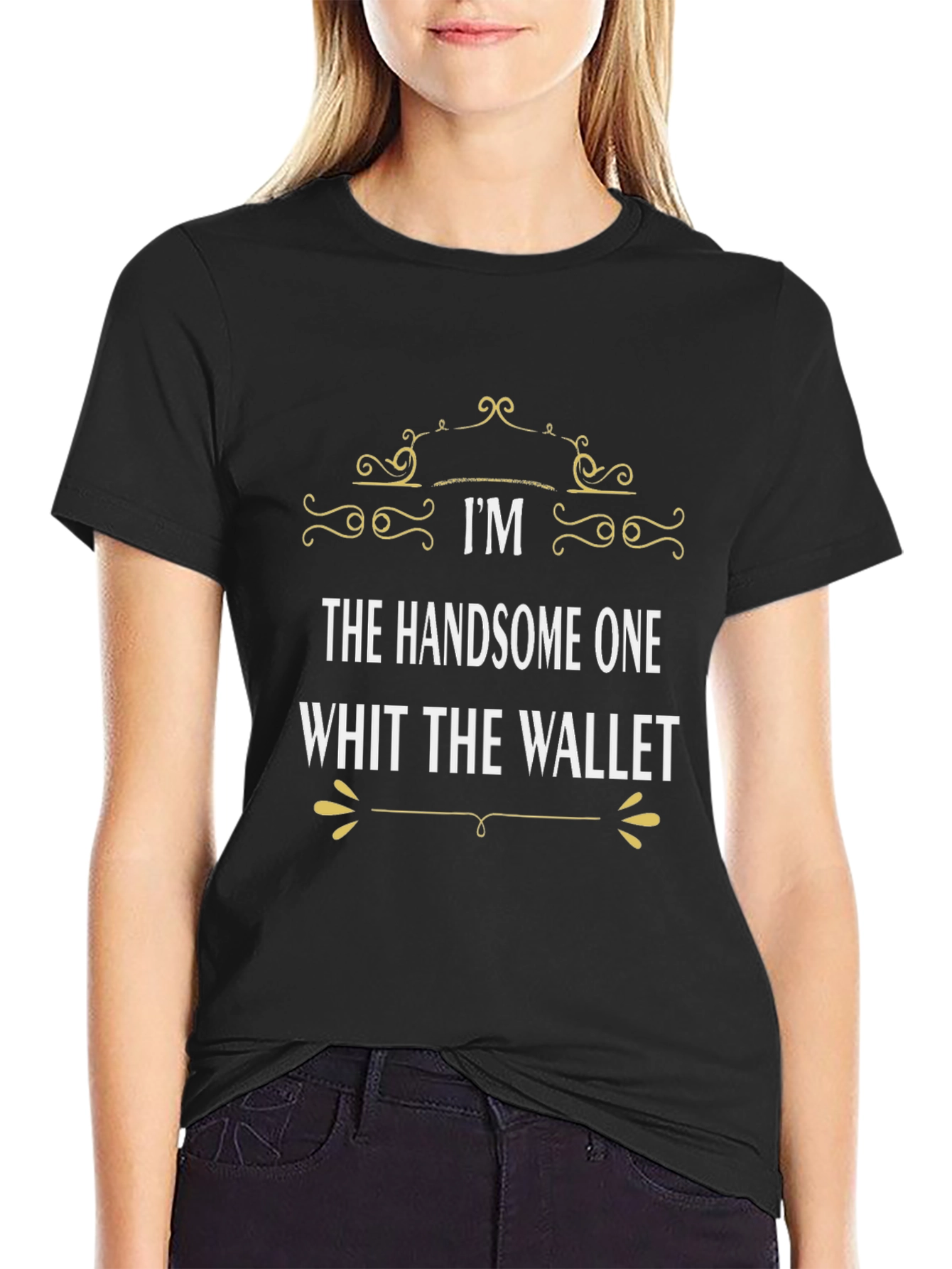 Black Handsome One T-Shirt - Stylish Graphic Tee view 2