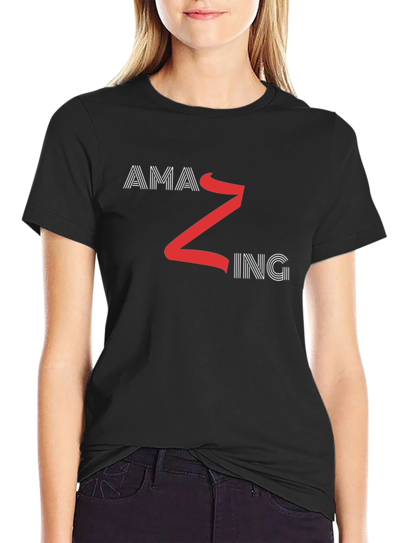 Black Amazing Graphic Black T-Shirt view 2