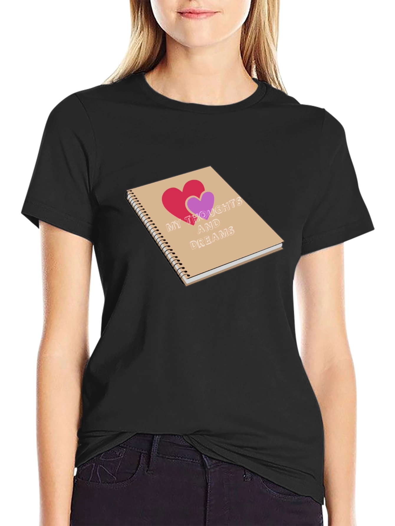 Black My Thoughts and Dreams Graphic T-Shirt view 2