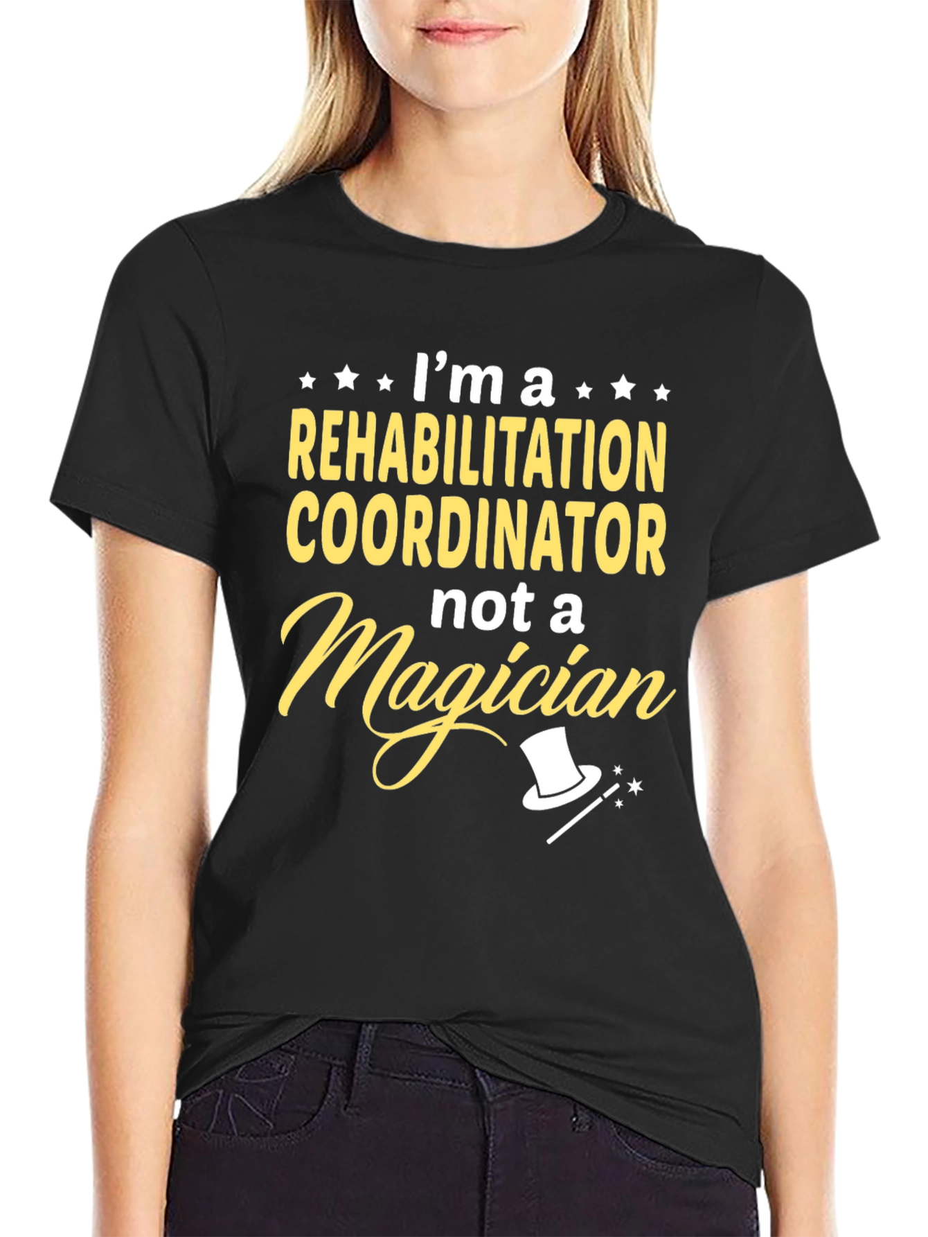 Black Rehabilitation Coordinator T-Shirt - Magician Humor view 2