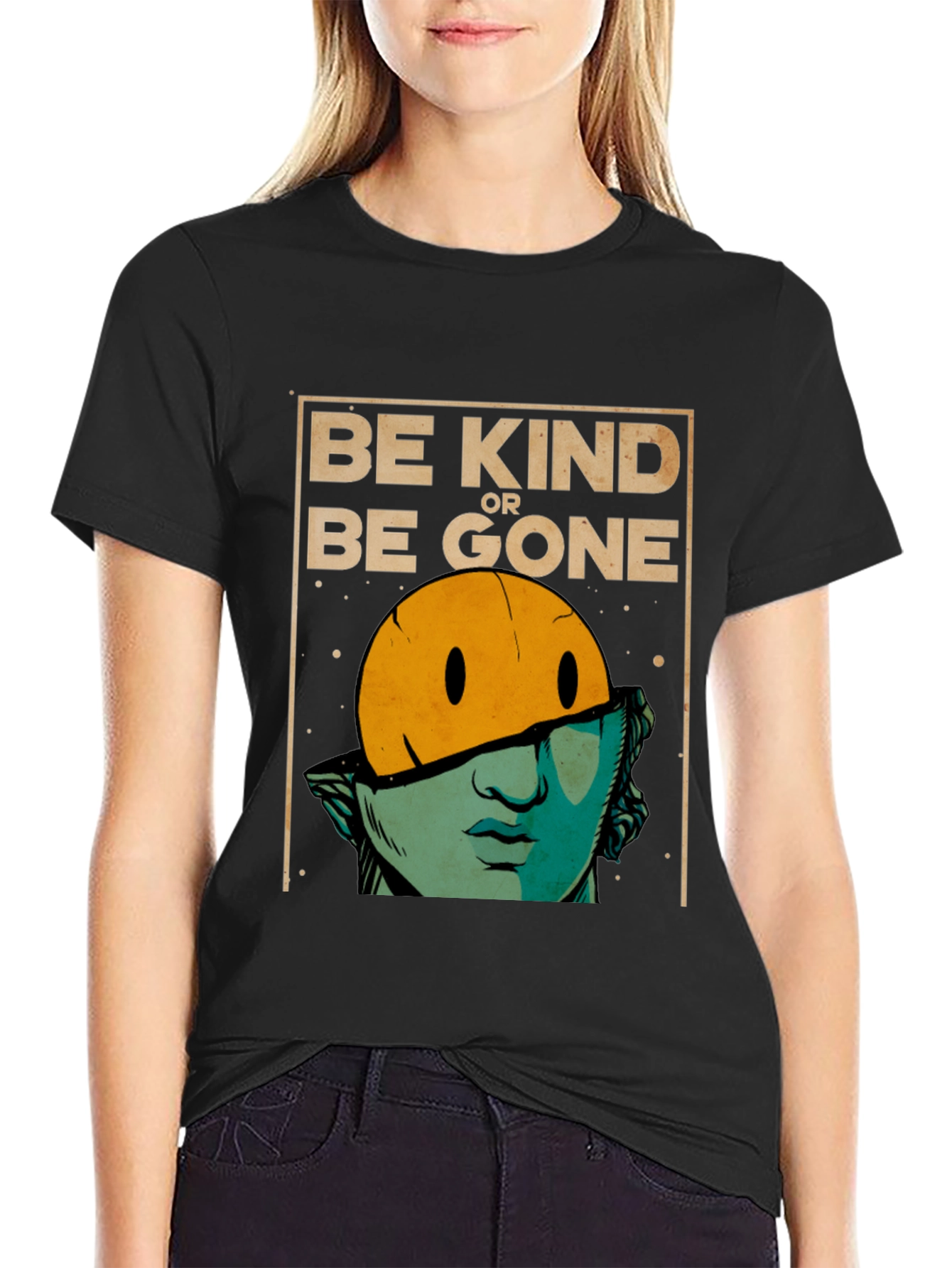 Black Be Kind or Be Gone Graphic T-Shirt view 2