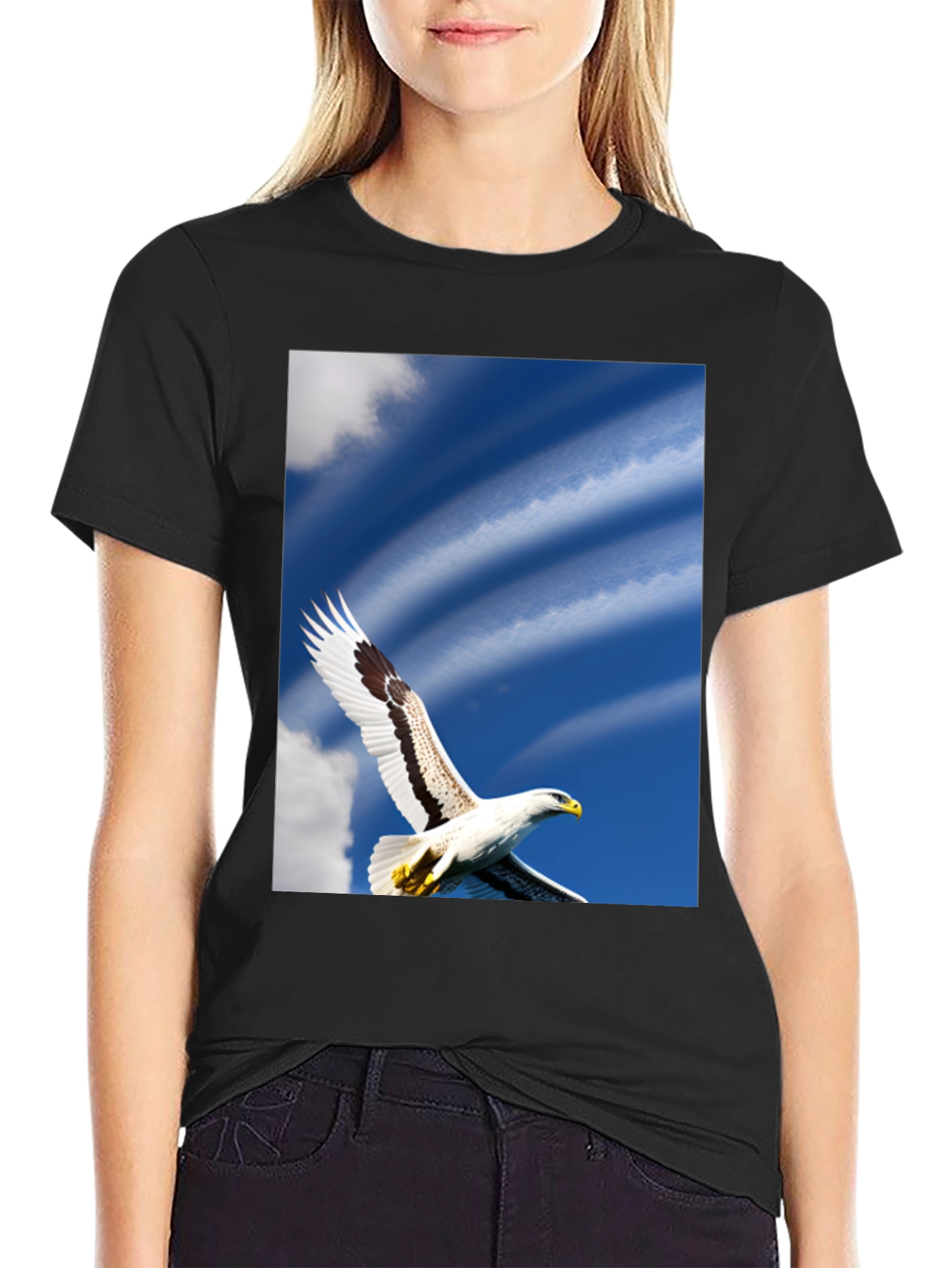 Black Eagle Sky Graphic Tee - Soaring Freedom view 2