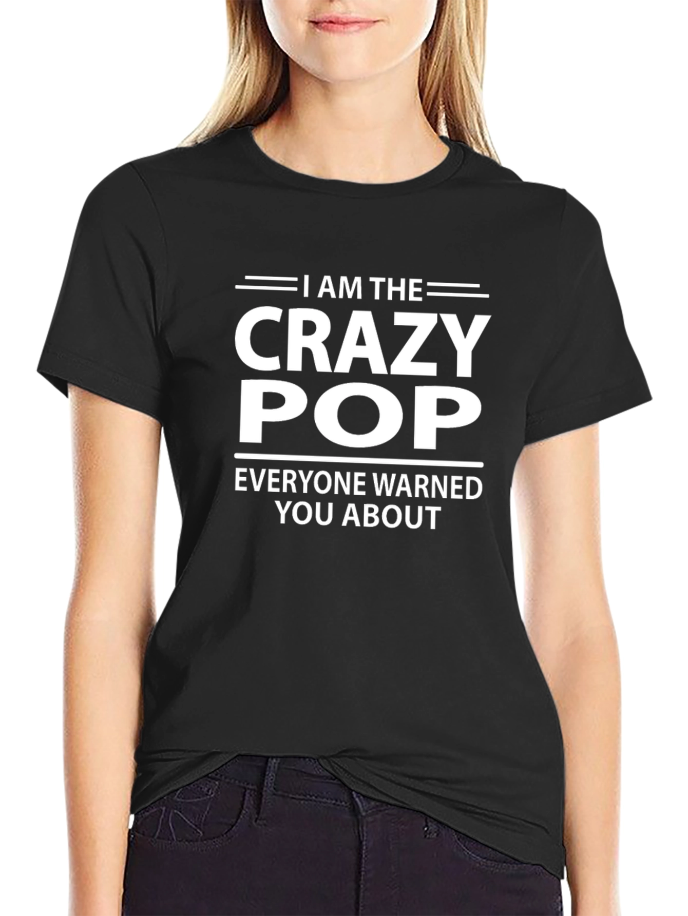 Black Crazy Pop T-Shirt - Funny Gift for Grandfathers view 2