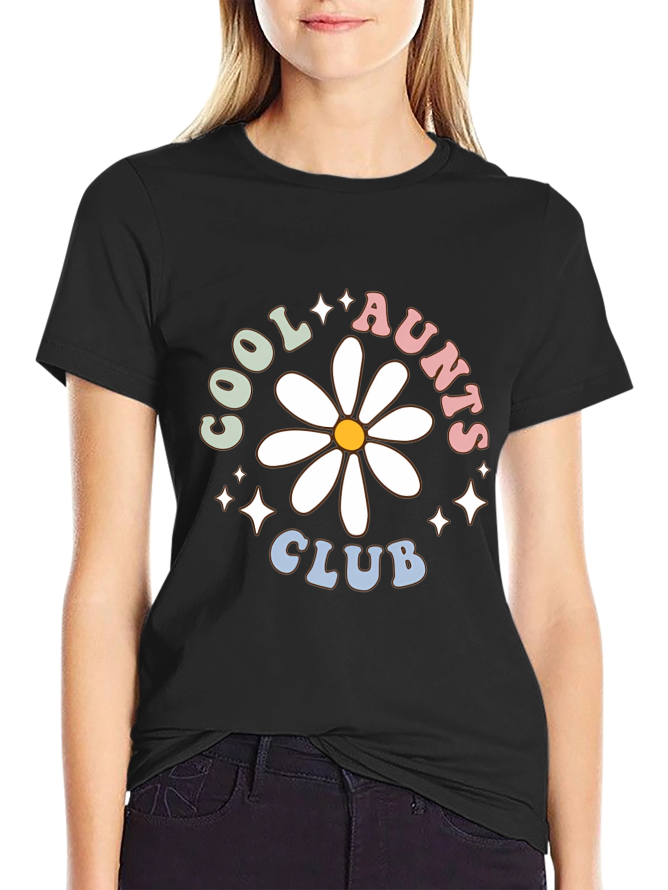 Black Cool Aunts Club Black Graphic Tee view 2