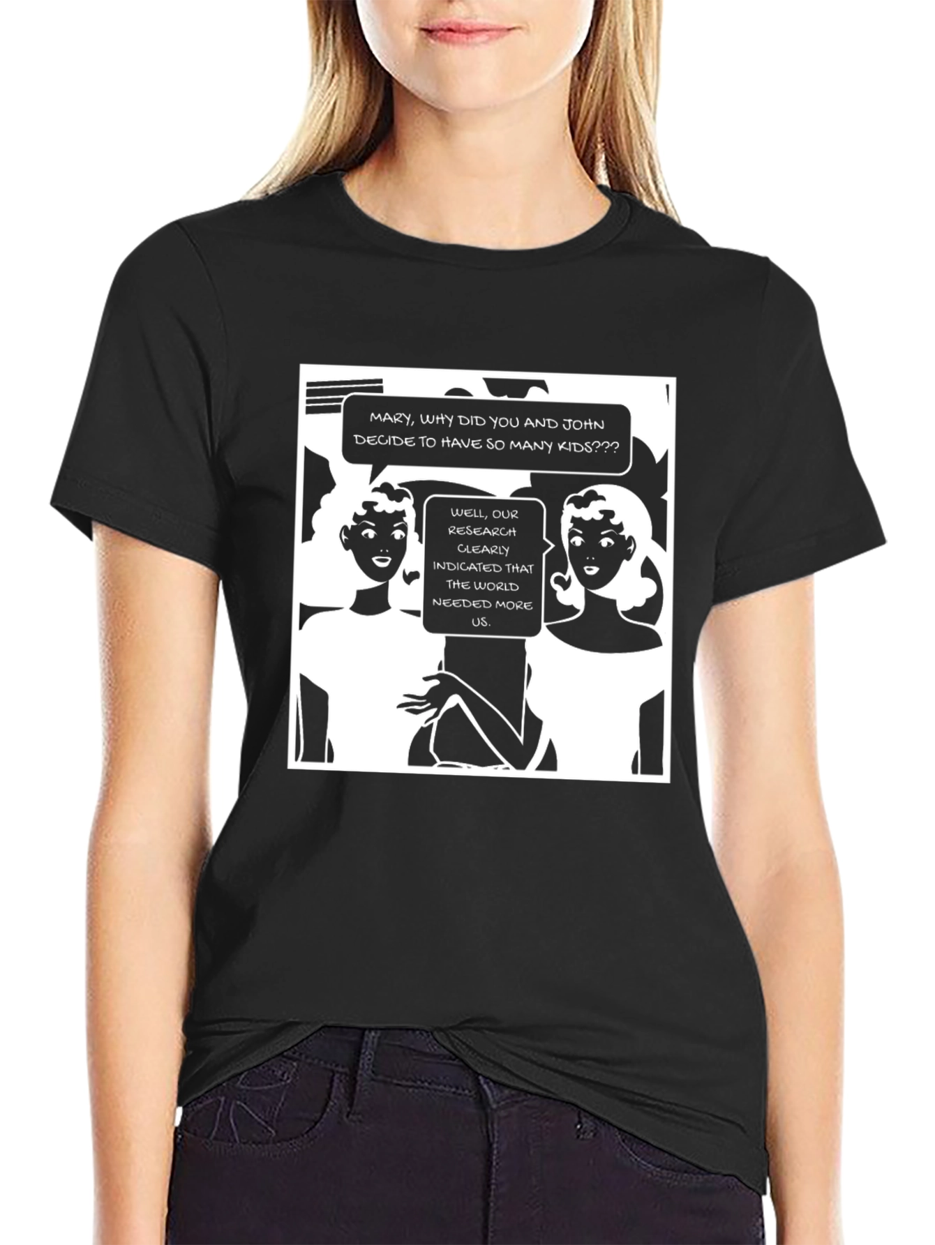 Black Funny 'More Kids' Graphic T-Shirt view 2